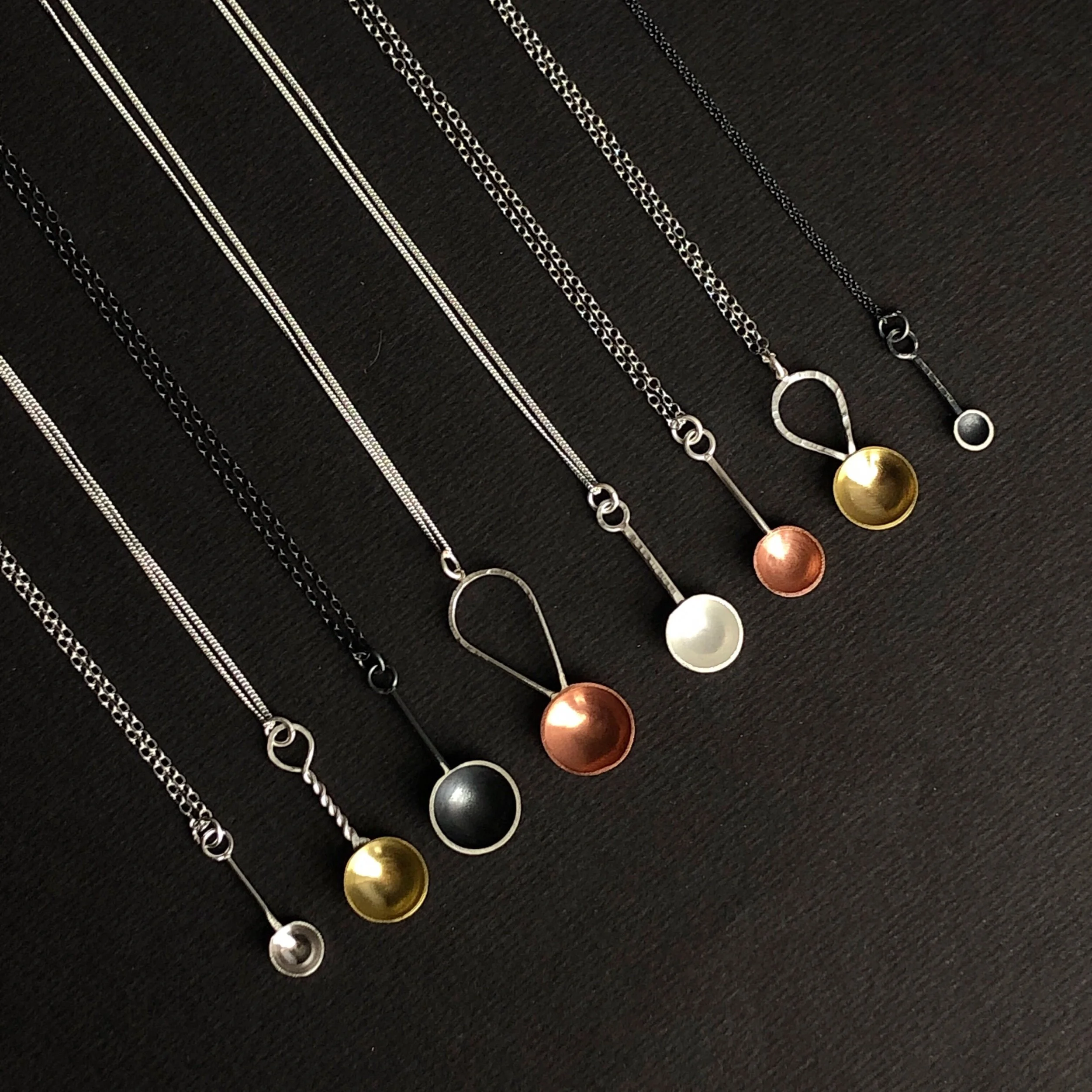 mixed metal spoon pendants