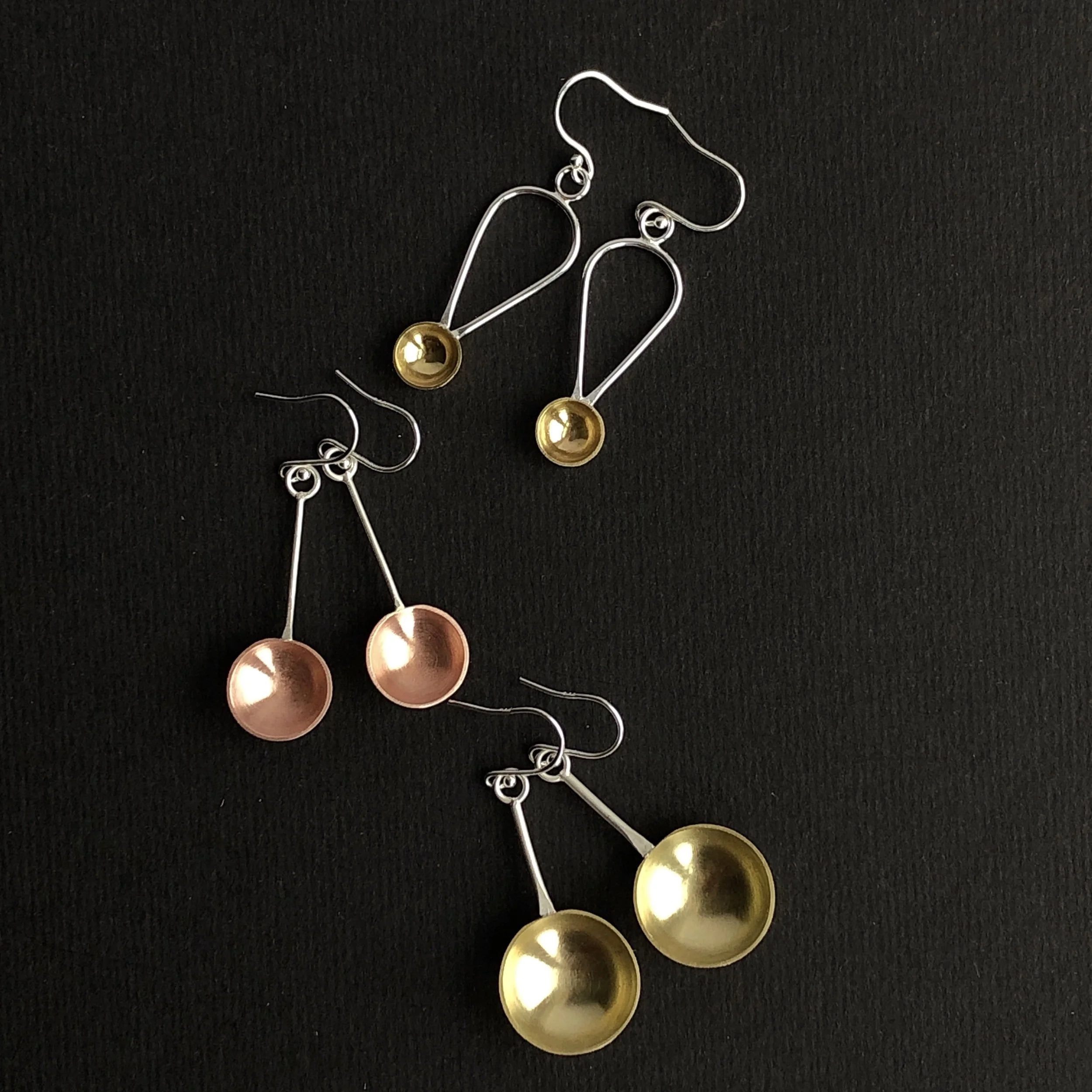 mixed metal dangle earrings