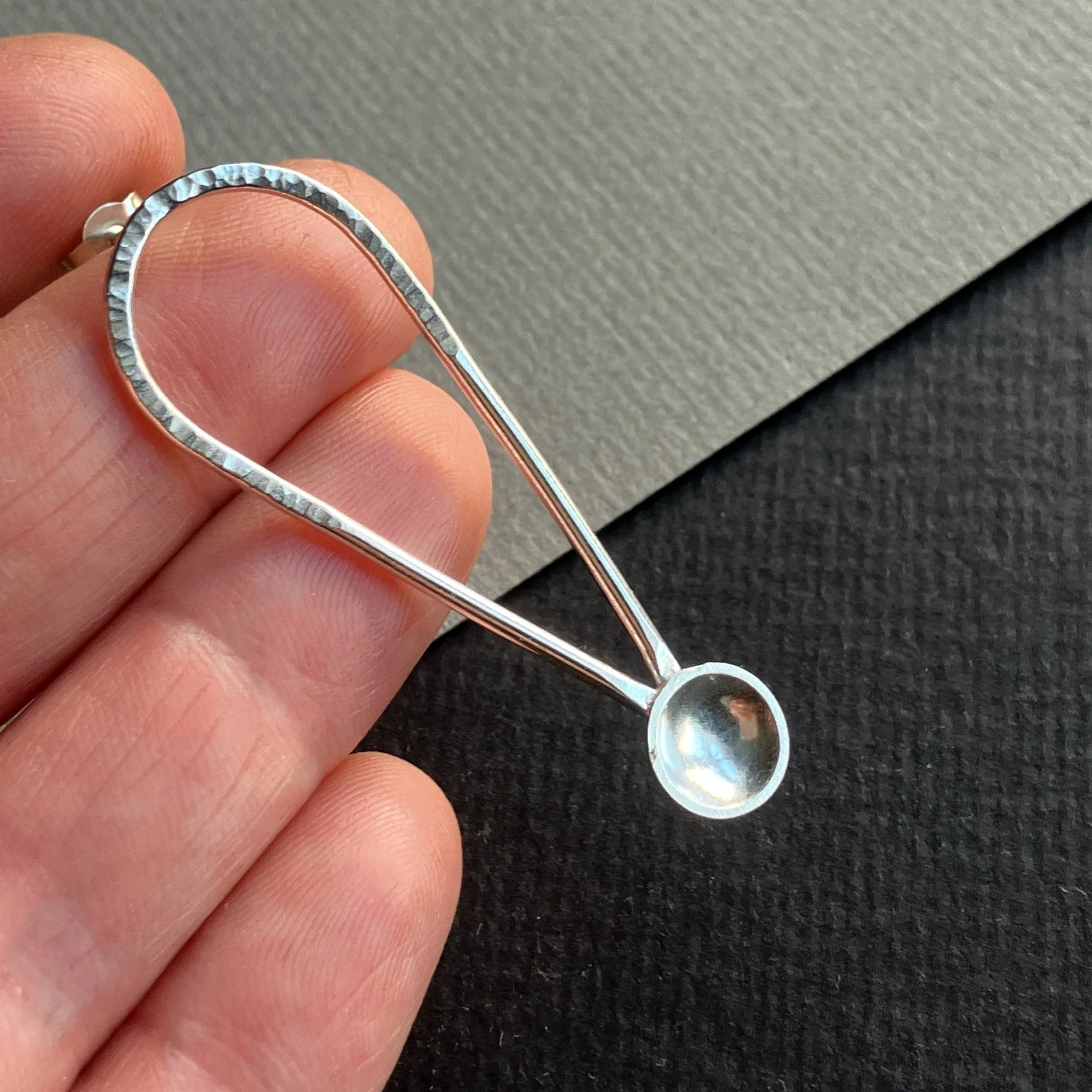 SINGLE Sterling silver spoon stud earring