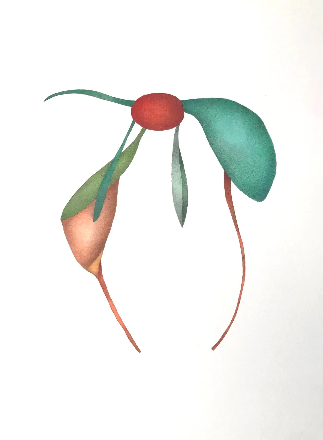 "allostasis" 2026 / serie "anusara" / 39 x 53 cm / watercolor & pencil on paper / Ref.Nr. JVH-D06/017