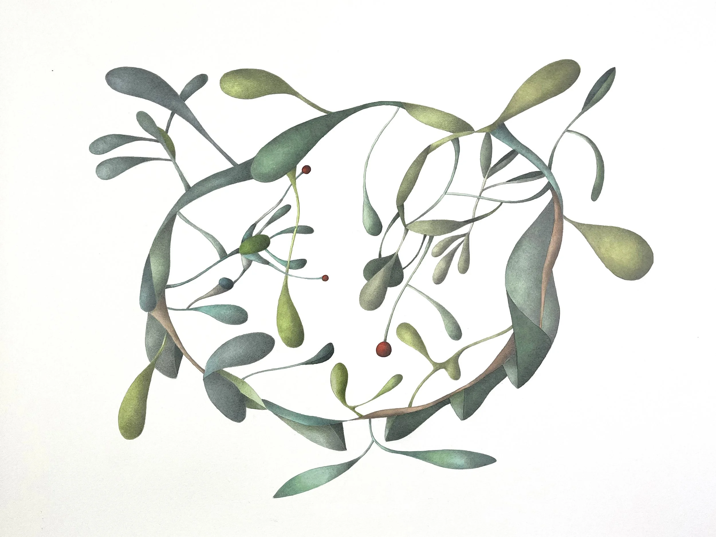 "internal acoustics" 2025 / serie "anusara" / 56 x 76 cm / watercolor & pencil on paper / Ref.Nr. JVH-D06/01