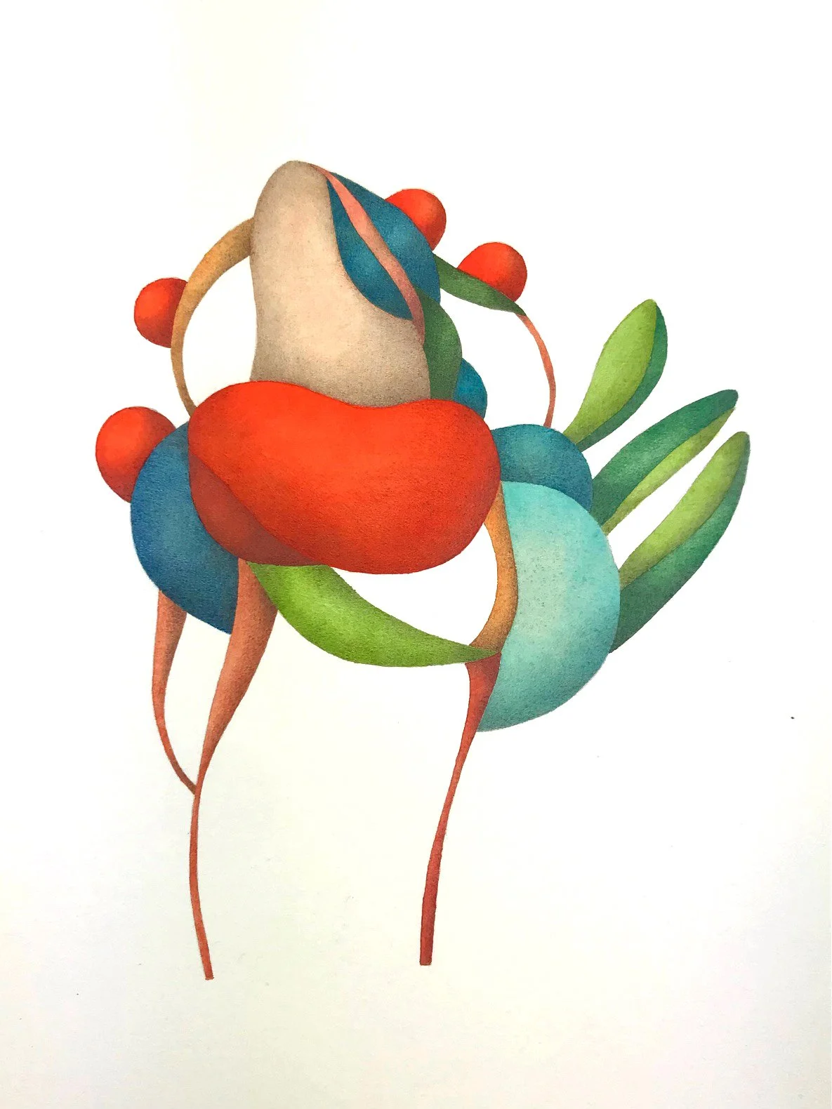 "care" 2026 / serie "anusara" / 78 x 106 cm / watercolor & pencil on paper / Ref.Nr. JVH-D05/020