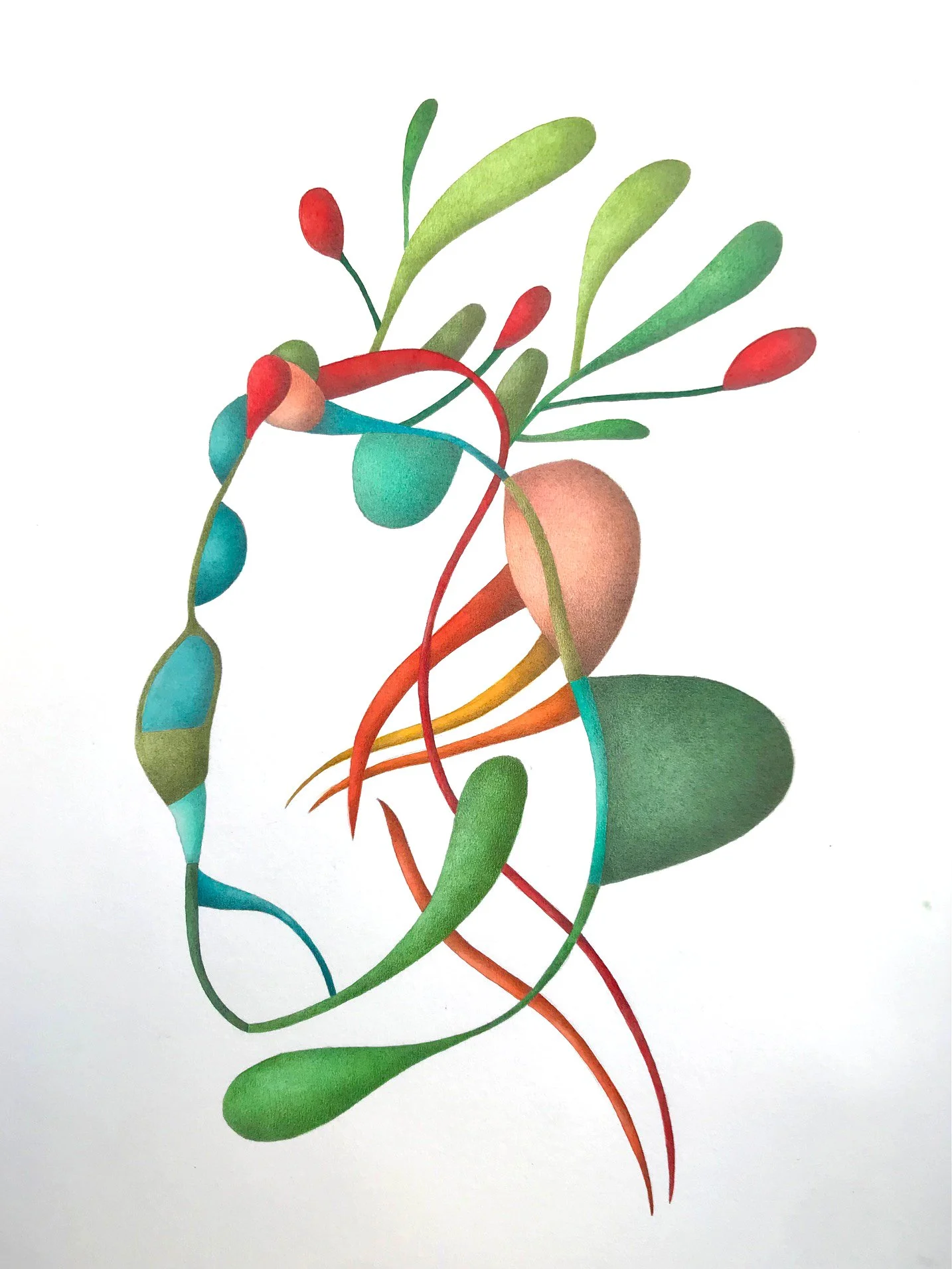"life outside of me" 2026 / serie "stories from my hiding place" / 78 x 106 cm / watercolor & pencil on paper / Ref.Nr. JVH-D06/002