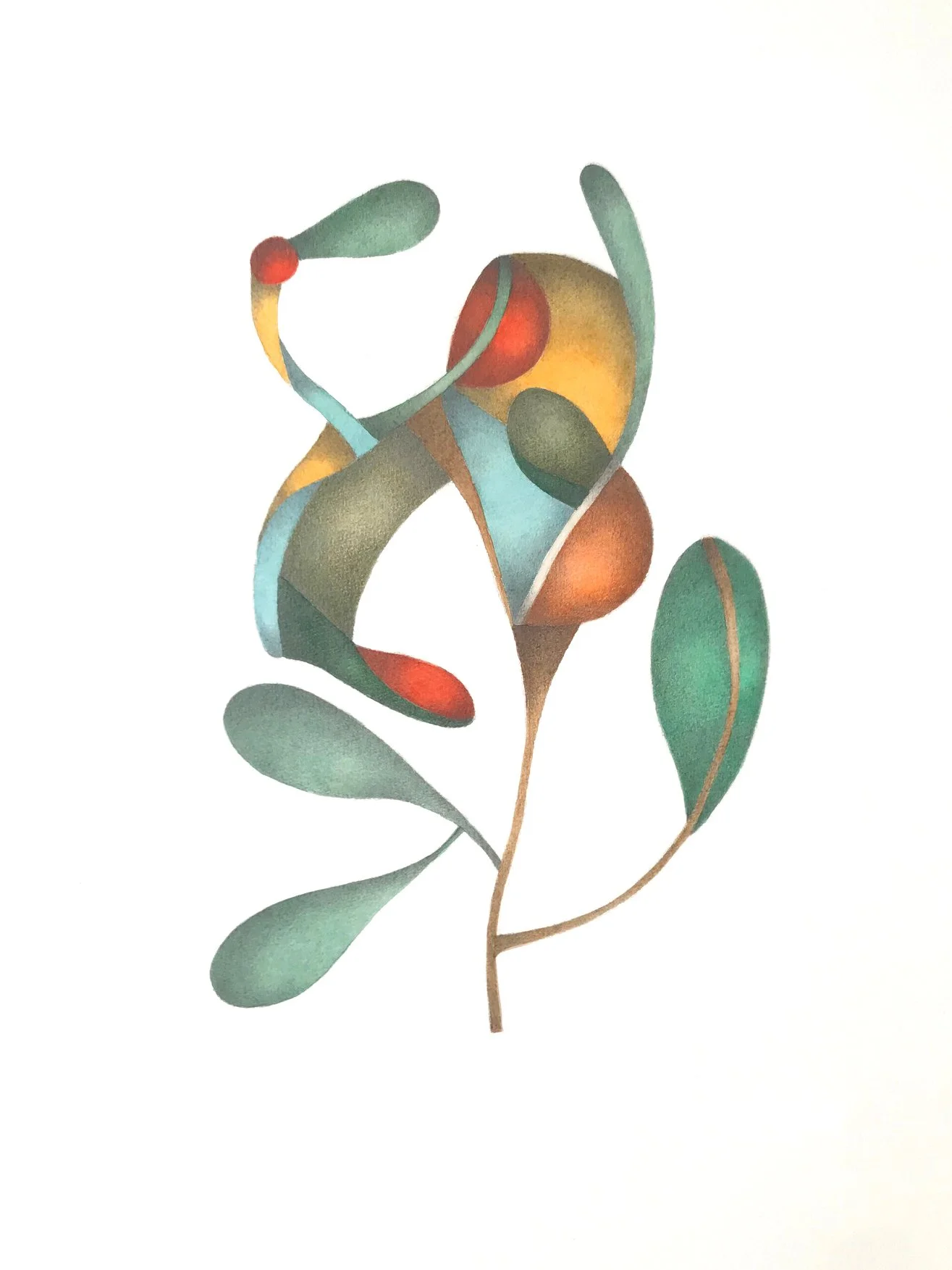 "santosha" 2025 / serie "anusara" / 29,7 x 42 cm / watercolor & pencil on paper / Ref.Nr. JVH-D06/07