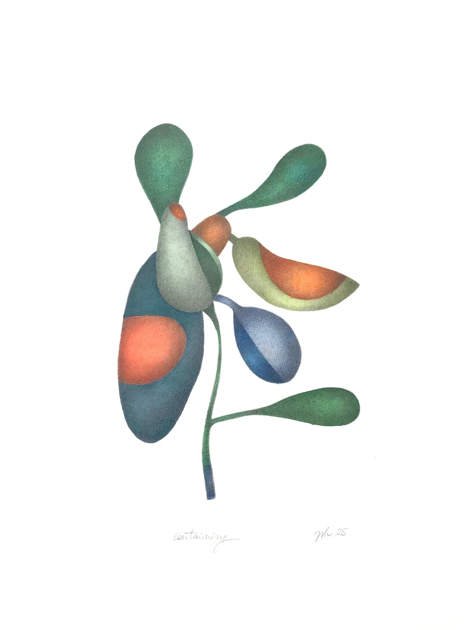 "containing" 2025 / serie "anusara" / 29,7 x 42 cm / watercolor & pencil on paper / Ref.Nr. JVH-D06/05