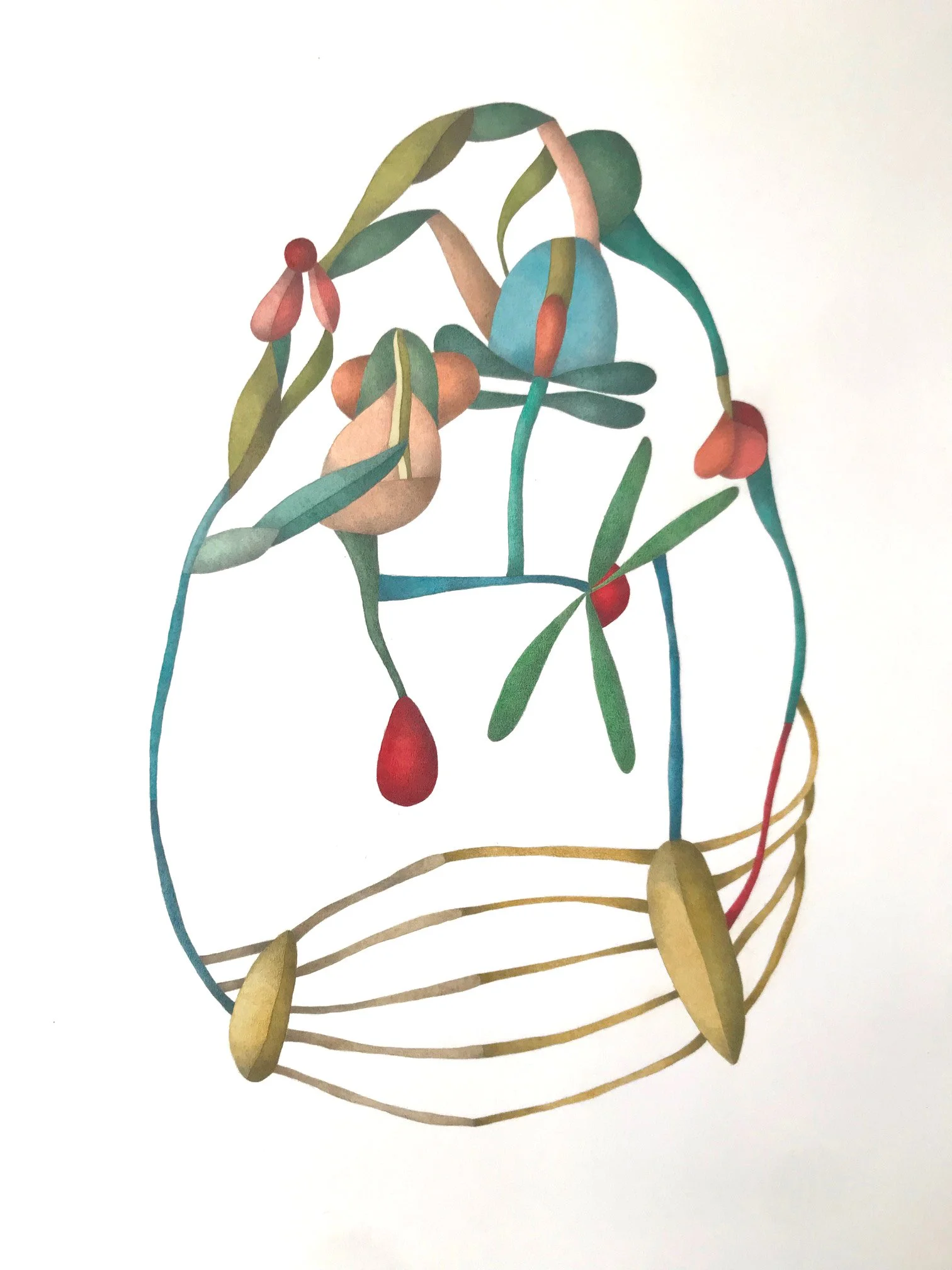 "life outside of me" 2026 / serie "stories from my hiding place" / 78 x 106 cm / watercolor & pencil on paper / Ref.Nr. JVH-D06/001