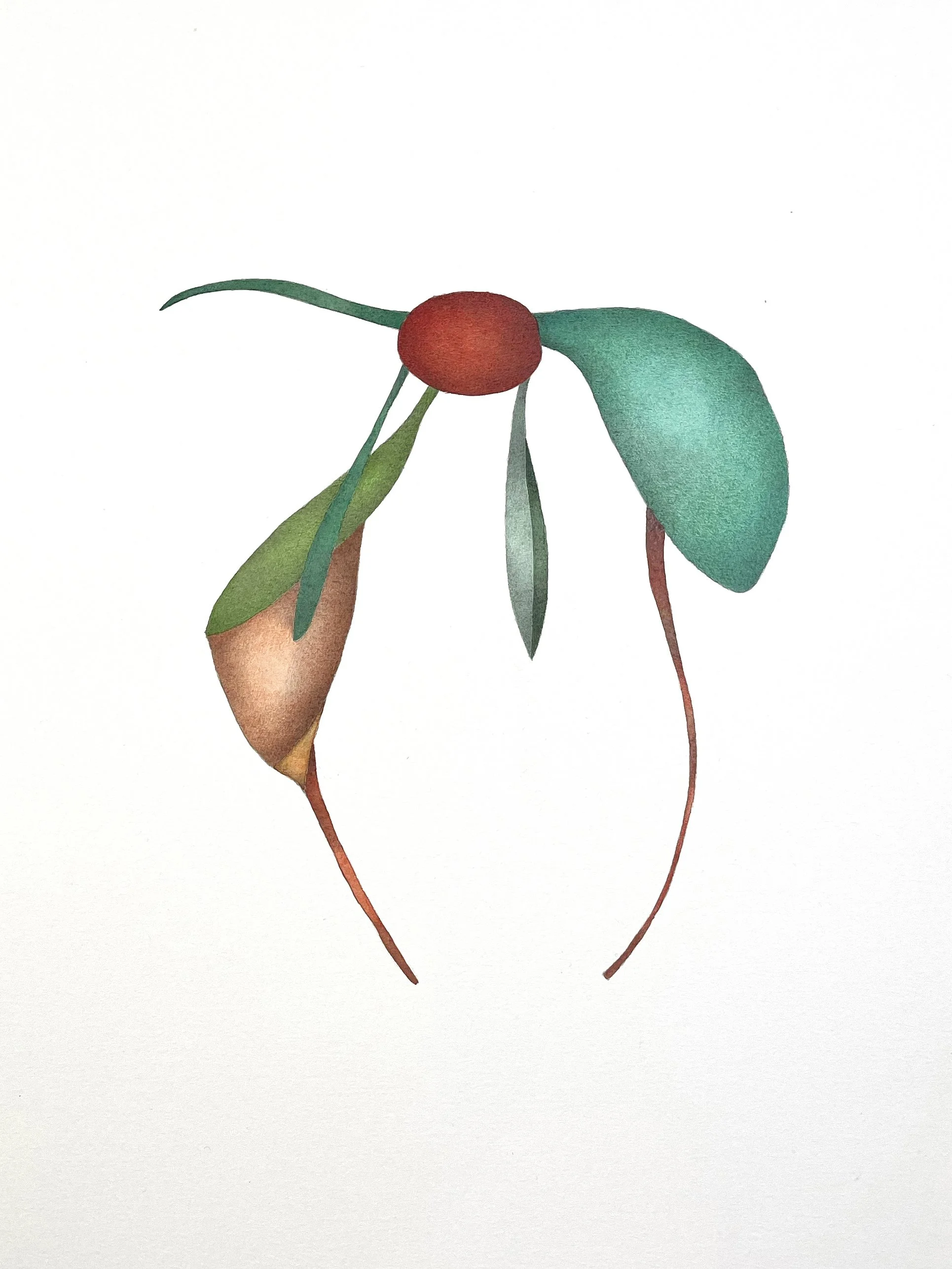 "allostasis" 2026 / serie "anusara" / 39 x 53 cm / watercolor & pencil on paper / Ref.Nr. JVH-D06/017