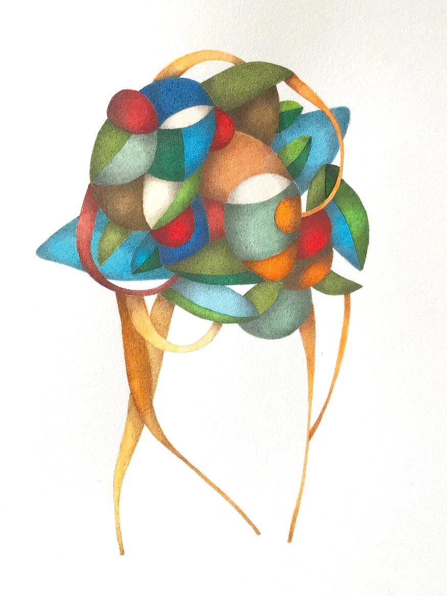"upright pose" 2026 / serie "anusara" / 29,7 x 42 cm / watercolor & pencil on paper / Ref.Nr. JVH-D06/09