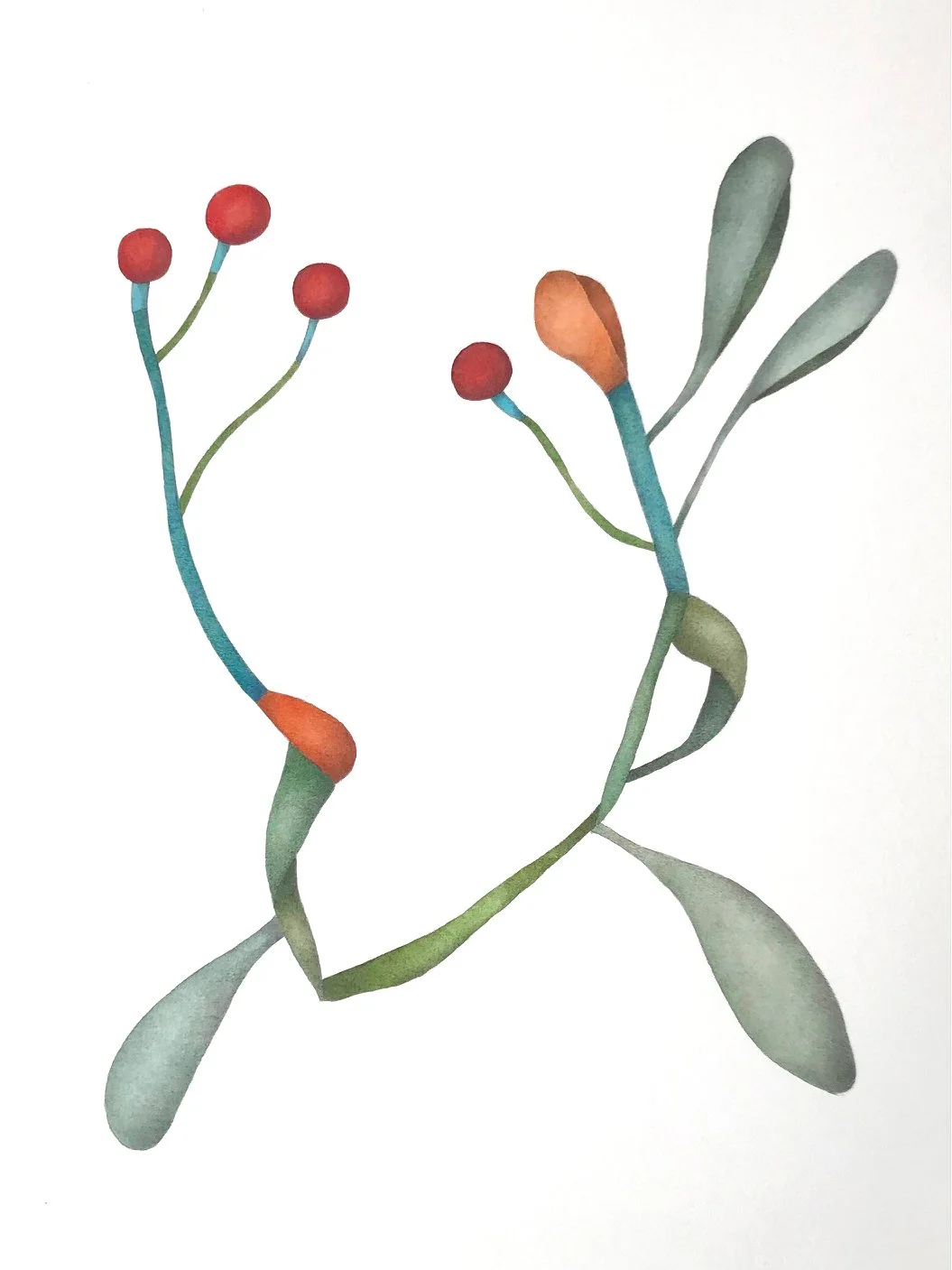 "virya" 2026 / serie "anusara" /  39 x 53 cm / watercolor & pencil on paper / Ref.Nr. JVH-D06/015