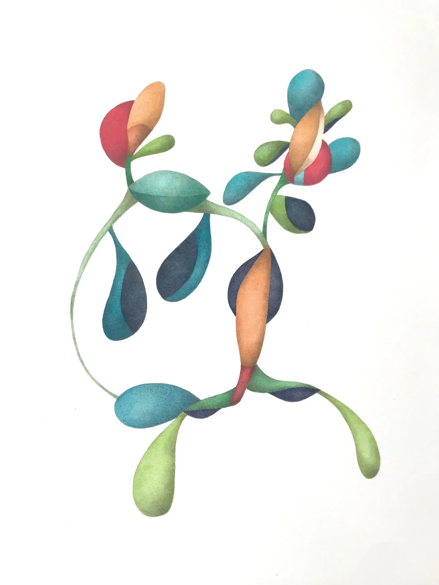 "in-between space" 2026 / serie "anusara" / 39 x 53 cm / watercolor & pencil on paper / Ref.Nr. JVH-D06/013