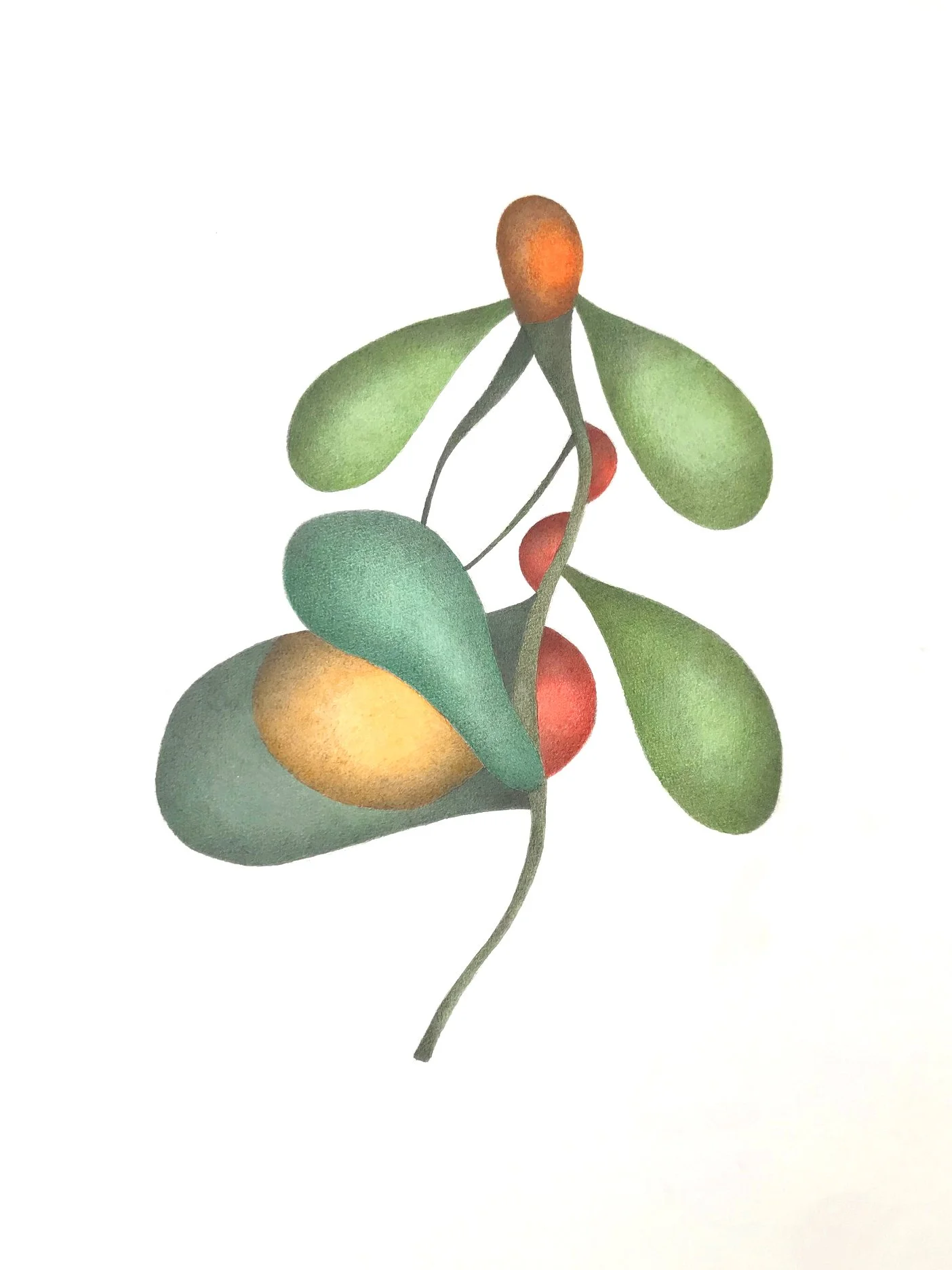 "propioception" 2025 / serie "anusara" / 29,7 x 42 cm / watercolor & pencil on paper / Ref.Nr. JVH-D06/06