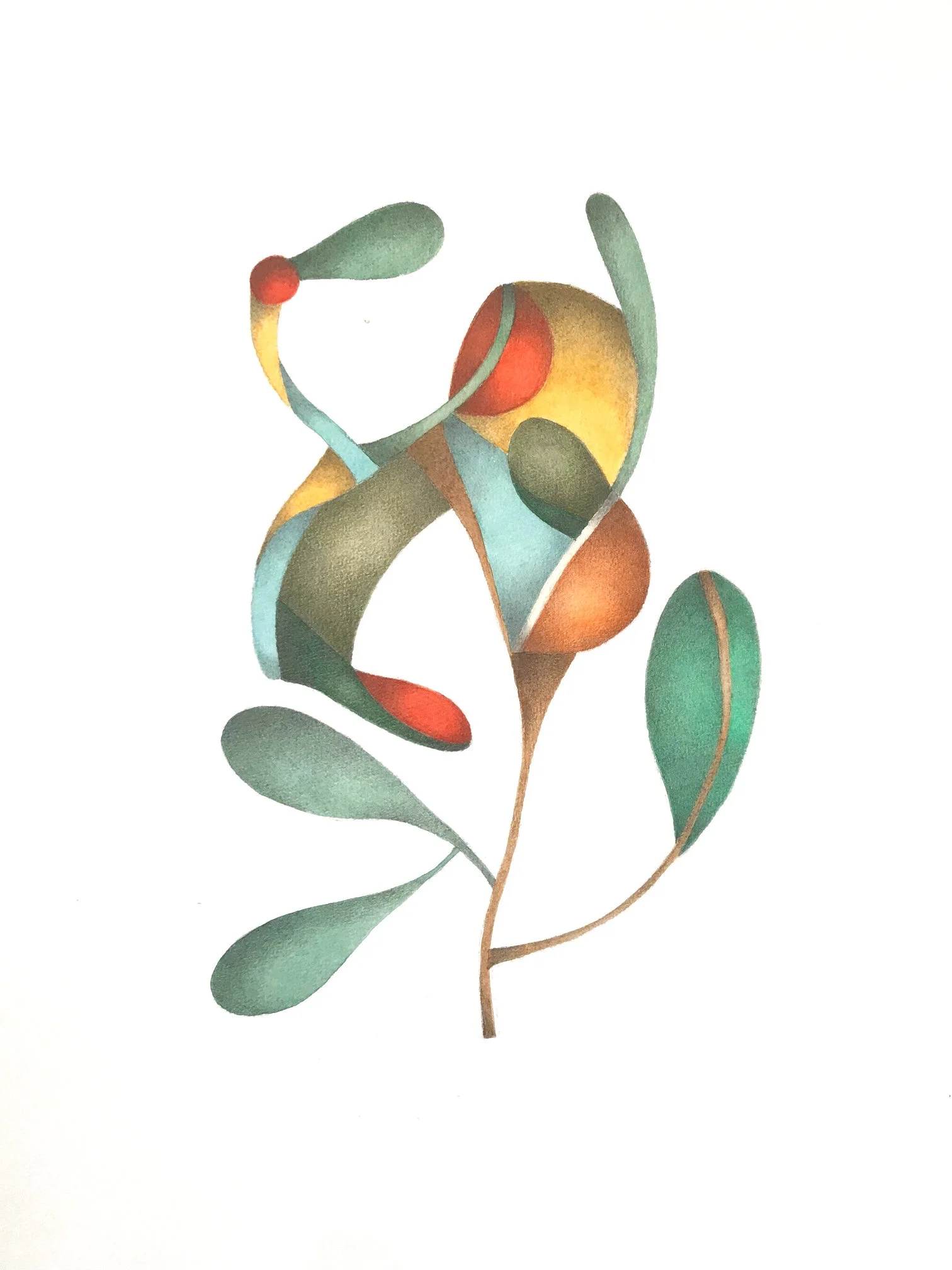 "santosha" 2026 / serie "anusara" / 29,7 x 42 cm / watercolor & pencil on paper / Ref.Nr. JVH-D06/07