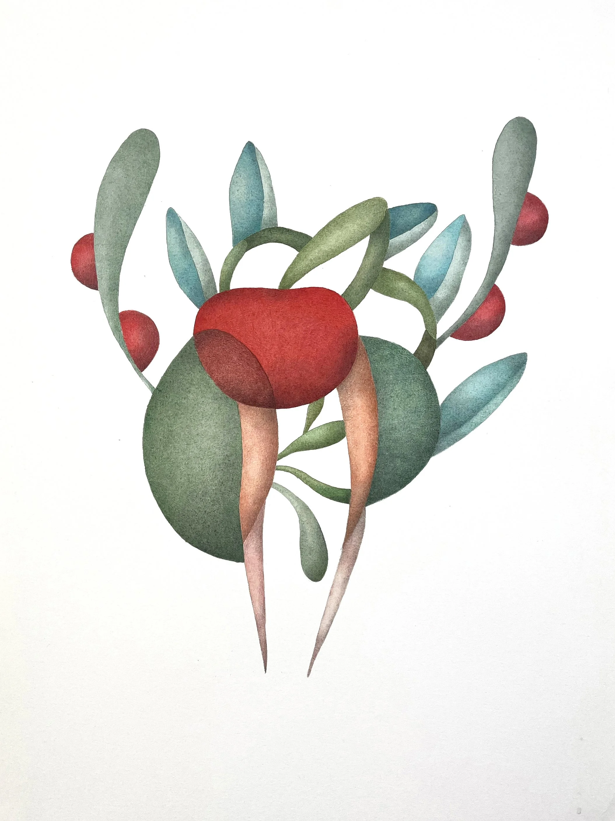 "unconditionally" 2026 / serie "anusara"/ 39 x 53 cm / watercolor & pencil on paper / Ref.Nr. JVH-D06/014