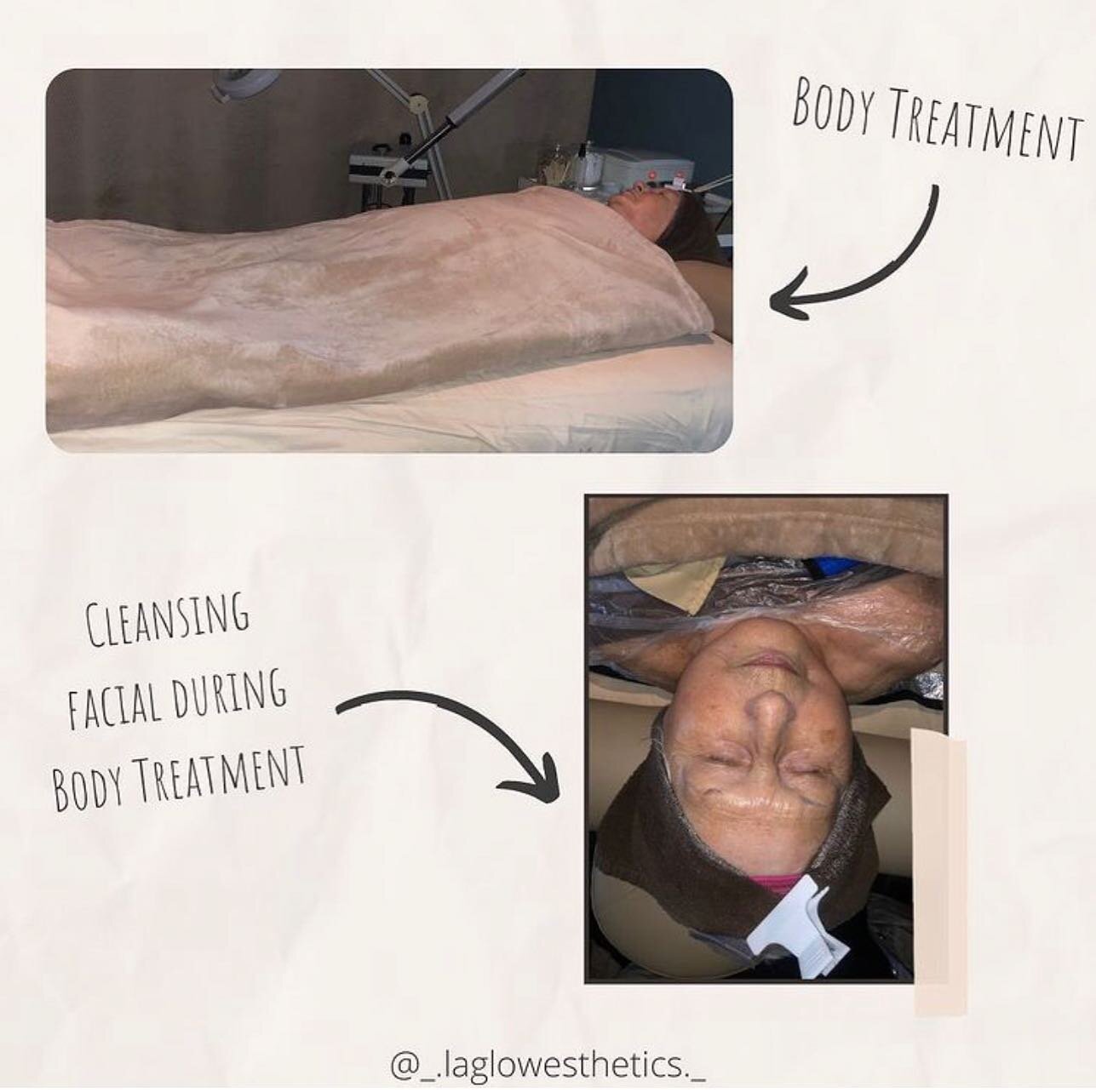 Body Treatment &amp; Cleansing Facial🧖🏽&zwj;♀️ ps. Body treatments are HALF OFF! 

Body Treatment: 
~ helps detox the body 
~ helps reduce excess fluids 
~ temporally helps firm areas of the body 

Cleansing Facial 
~ Facial cleanser 
~ Exfoliation