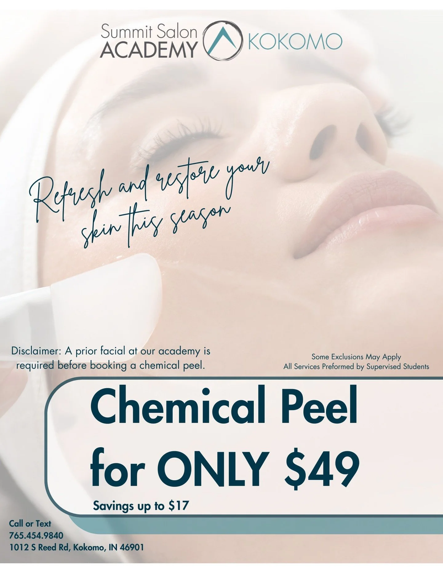 Current Promotion! #SSAKOKOMO #SummitSalonAcademy #KokomoBeauty #KokomoIndiana #SalonEducation  #KokomoBarbers #BarberingSkills #Cosmetology #KokomoCosmetology  #KokomoNails  #MassageTherapy #KokomoMassage #Skincare #Esthetics #KokomoEsthetics #Suppo
