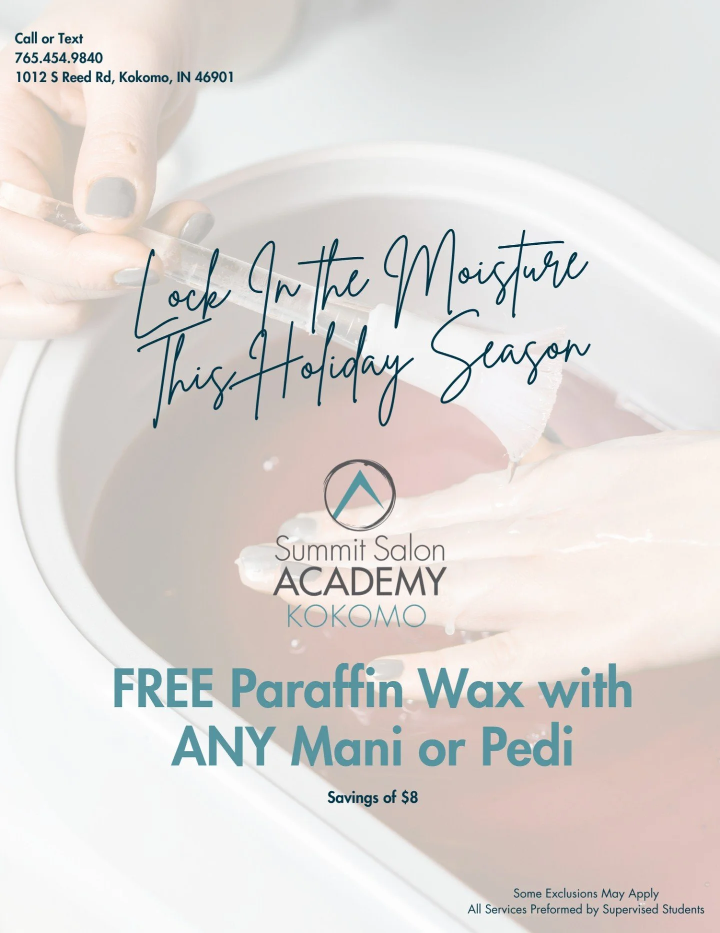 Celebrate the season with exclusive holiday promotions &mdash; available for a limited time. #SSAKOKOMO #SummitSalonAcademy #KokomoBeauty #KokomoIndiana #SalonEducation #KokomoBarbers #BarberingSkills #Cosmetology #KokomoCosmetology #KokomoNails #Mas