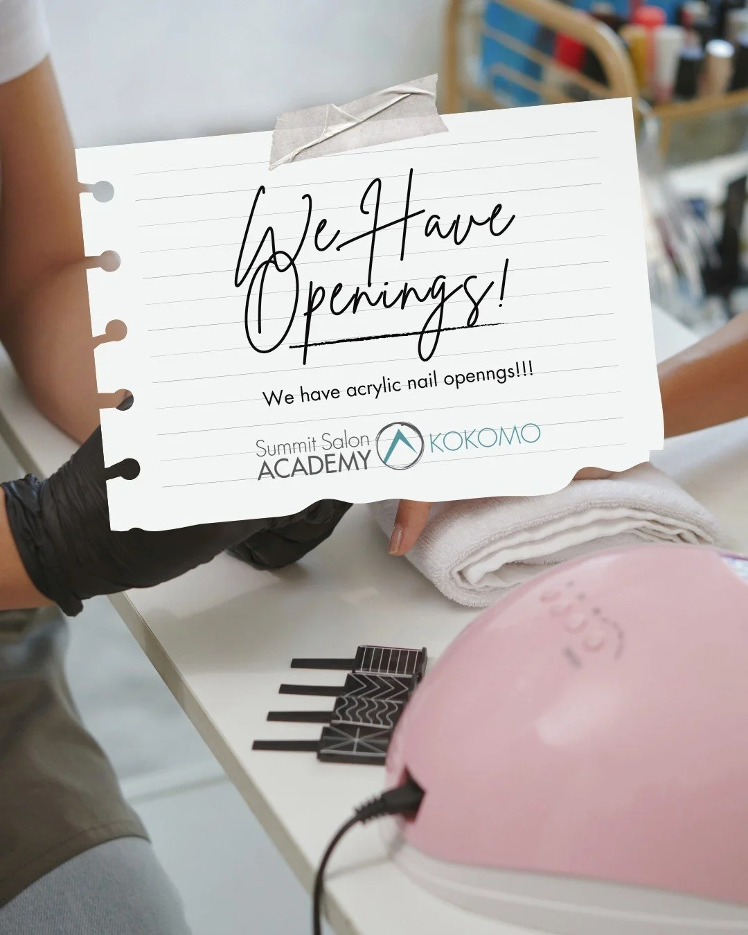Acrylic nail openings are officially OPEN 💖
Your sign to treat yourself just dropped ✨ #SSAKOKOMO #SummitSalonAcademy #KokomoBeauty #KokomoIndiana #SalonEducation  #KokomoBarbers #BarberingSkills #Cosmetology #KokomoCosmetology  #KokomoNails  #Massa