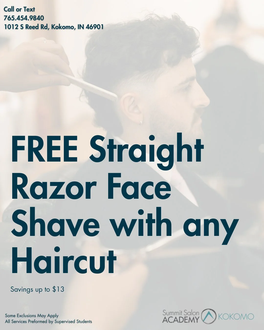 From little add-ons to big savings, we&rsquo;re giving you a little extra!
Limited-time promos available March through May.
Call or text to snag your spot 💗 #SSAKOKOMO #SummitSalonAcademy #KokomoBeauty #KokomoIndiana #SalonEducation  #KokomoBarbers 