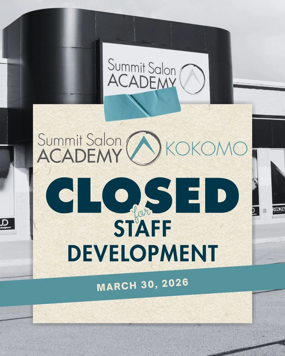 We will be closed for staff development on March 30th and will be open again as usual the next day! #SSAKOKOMO #SummitSalonAcademy #KokomoBeauty #KokomoIndiana #SalonEducation  #KokomoBarbers #Cosmetology #KokomoCosmetology  #KokomoNails  #MassageThe