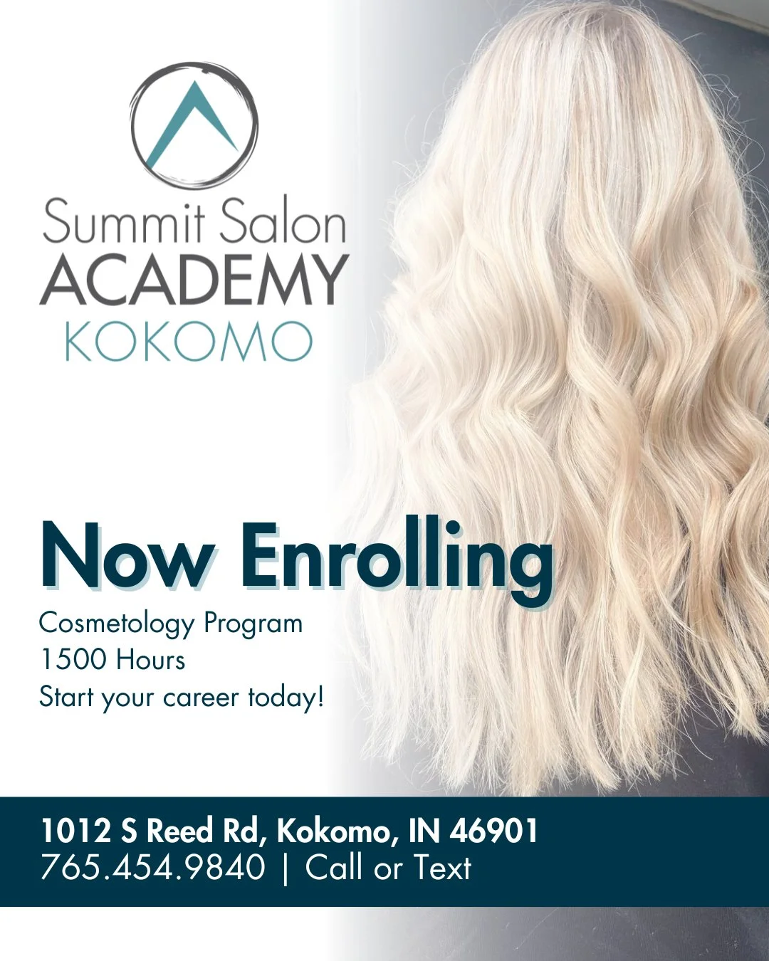 Your future in beauty starts here ✨
Now enrolling for our Cosmetology Program at Summit Salon Academy Kokomo.

In just 1500 hours, you can gain the hands-on training, confidence, and industry knowledge to begin your career in cosmetology.

Ready to t