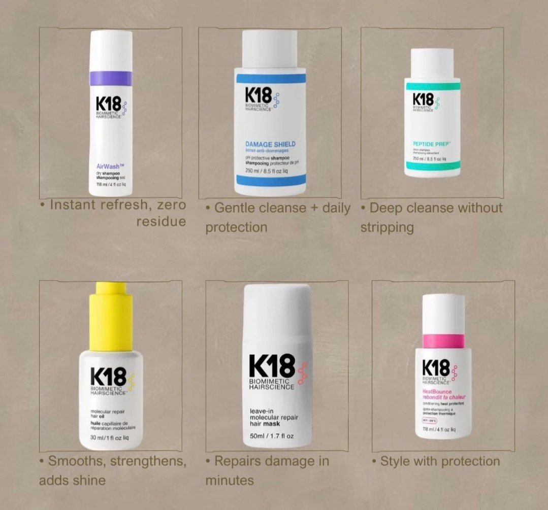 Healthy hair starts with the right routine ✨

From deep cleansing to repairing and protecting, K18 has everything you need to keep your hair strong, shiny, and thriving 💁&zwj;♀️

Not sure what your hair needs? Come see us at Summit Salon Academy Kok