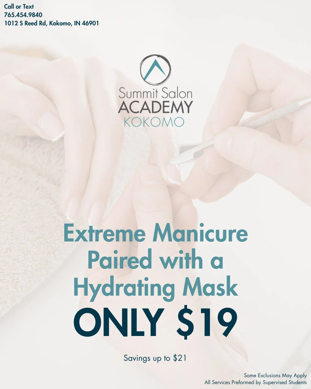 Limited Time Specials! #SSAKOKOMO #SummitSalonAcademy #KokomoBeauty #KokomoIndiana #SalonEducation  #KokomoBarbers #Cosmetology #KokomoCosmetology  #KokomoNails  #MassageTherapy #KokomoMassage #Esthetics #KokomoEsthetics