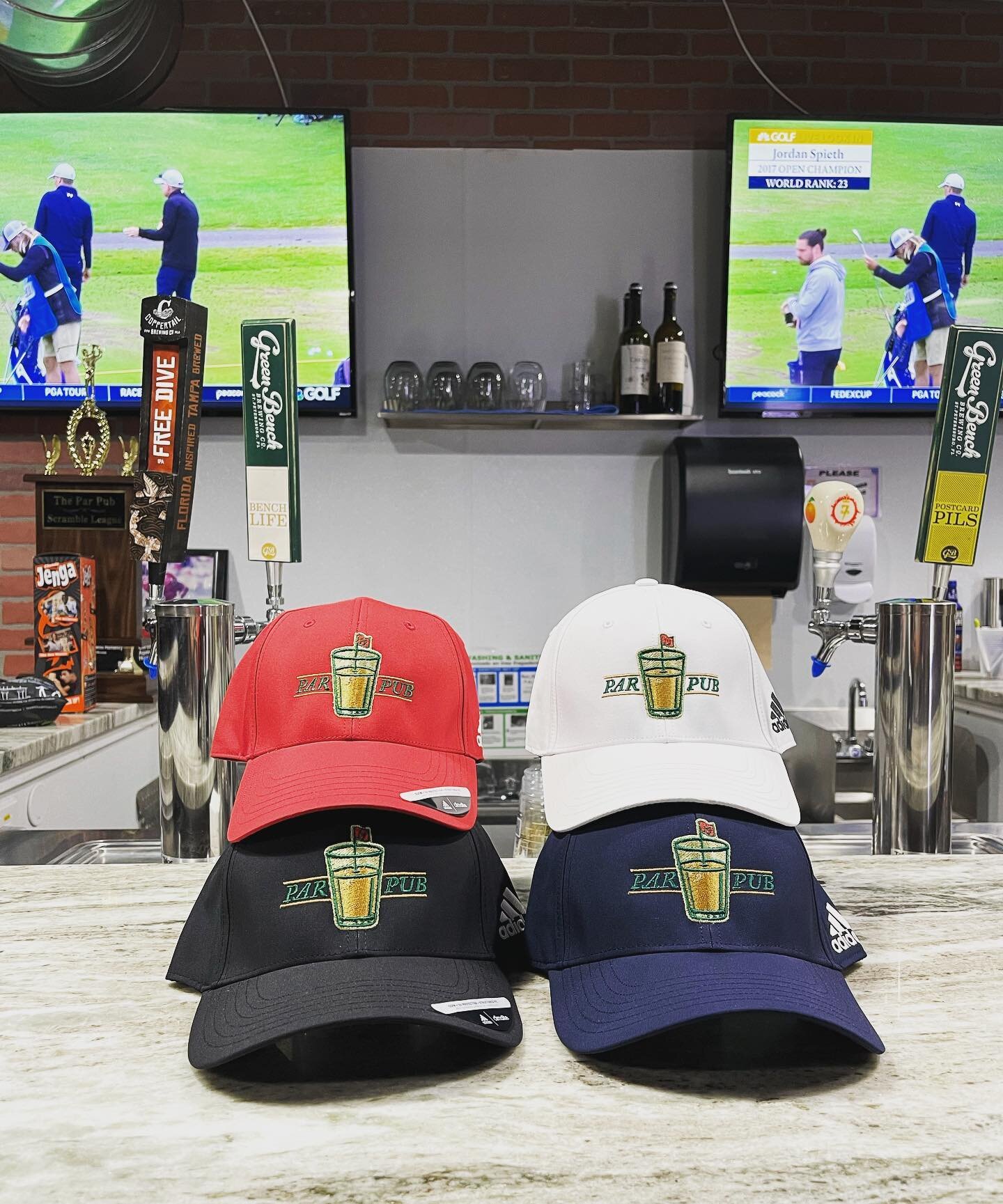New Hats in Stock and New Beers on Tap! Come on in and Grab one of each! 
-
-
-
#golf #golfsimulator #bar #beer #craftbeer #wine #food #indoorgolf #parpub #pebblebeach #par3 #golfstagram #golfing #golflife #pinellas #tampa #tampabay #stpete #largo #c