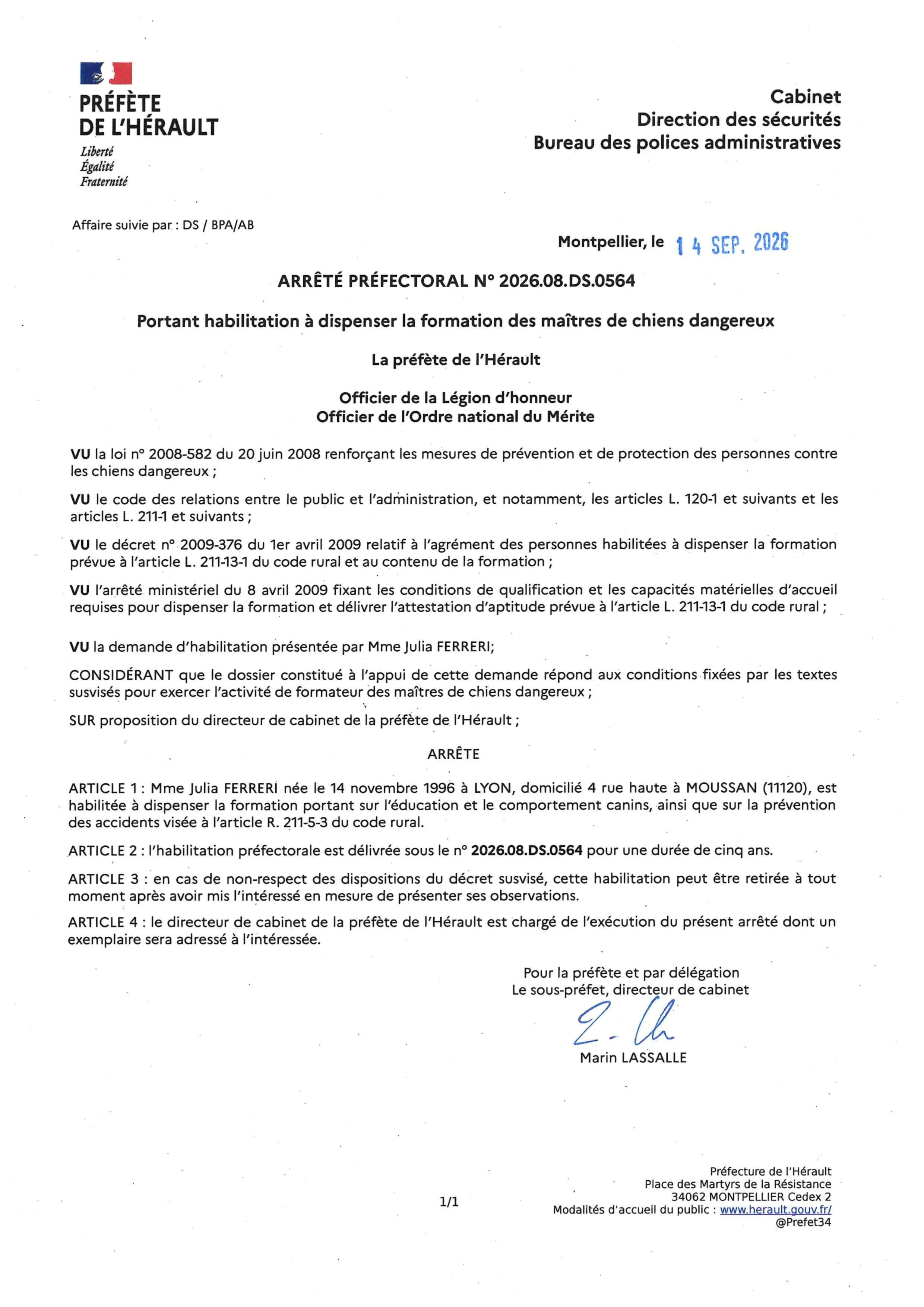 Educateur canin comportementaliste félin Narbonne