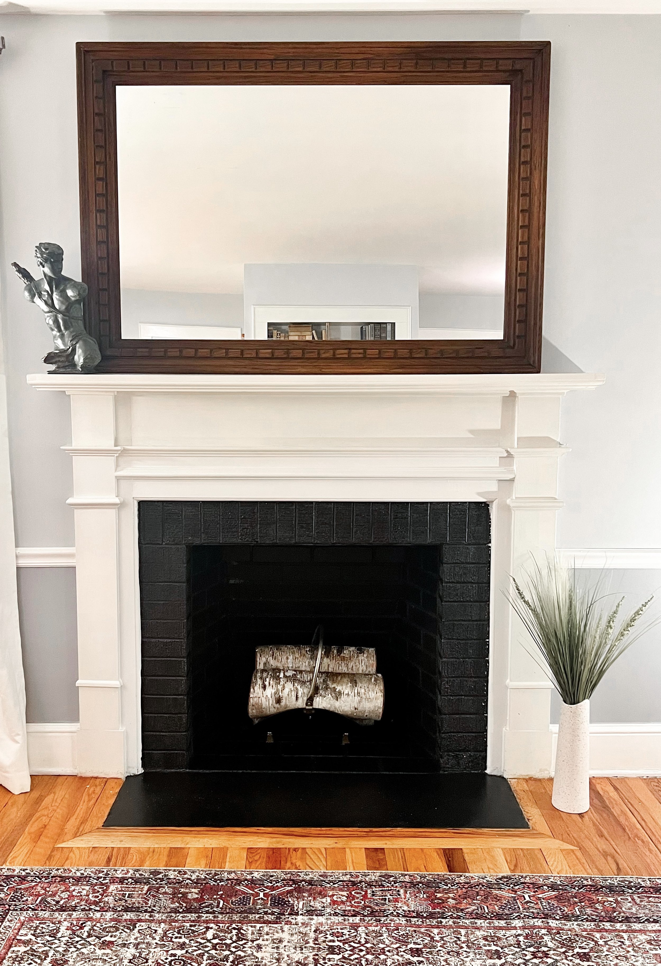  Freshly painted fireplace