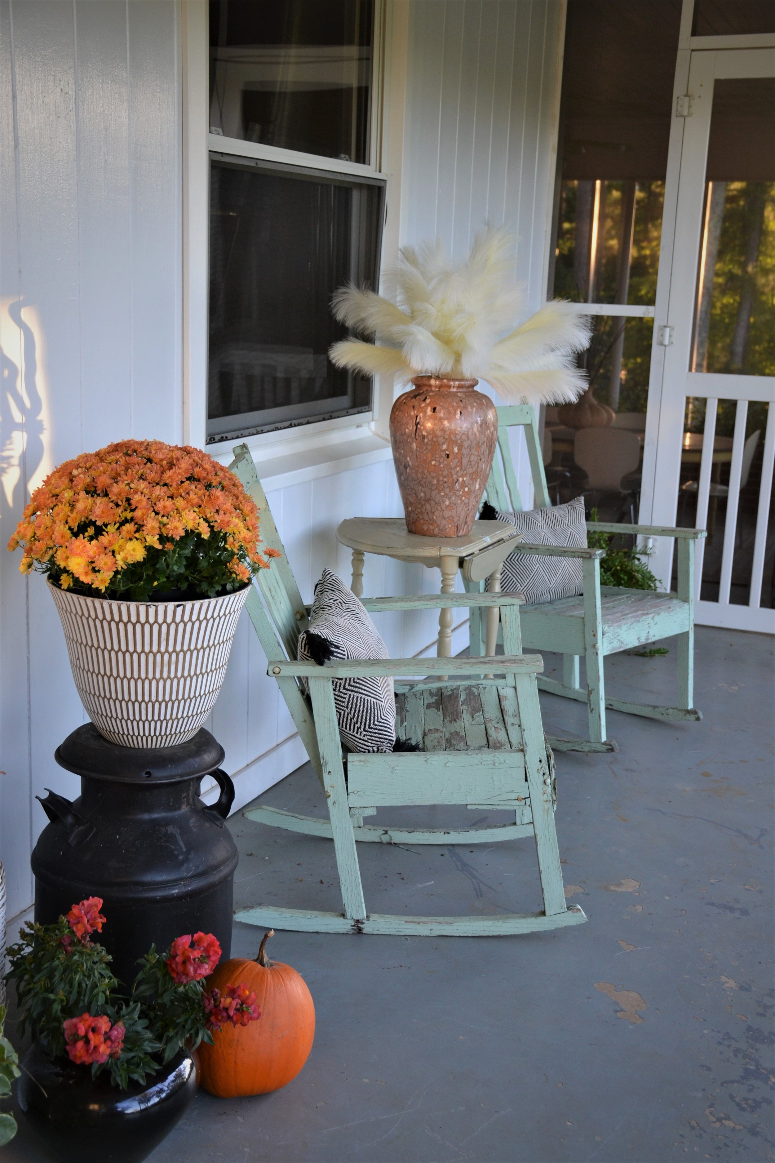 front porch fall decorating ideas warm tones and natural textures