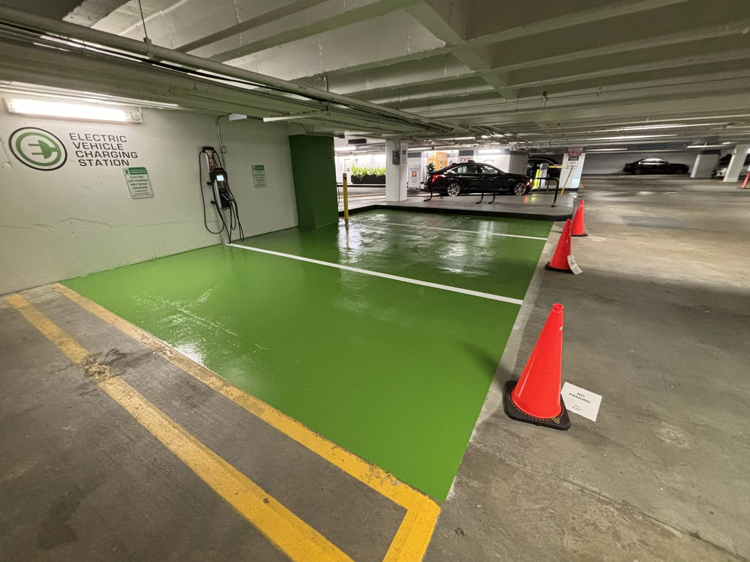 Floor coating in Seattle – completed parking garage coating system