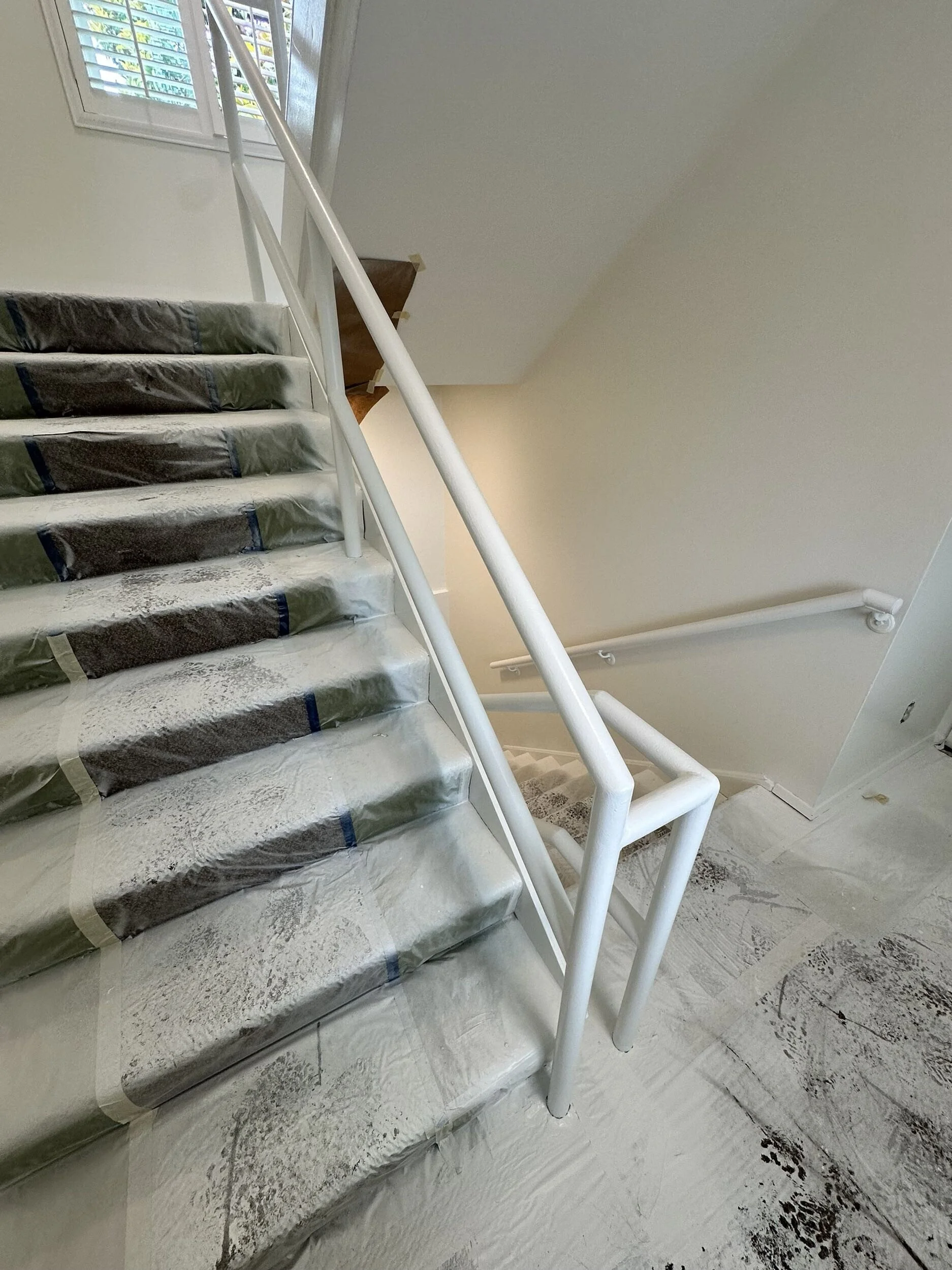 interior painting in seattle – hallway repaint in progress sorority house for university of washington