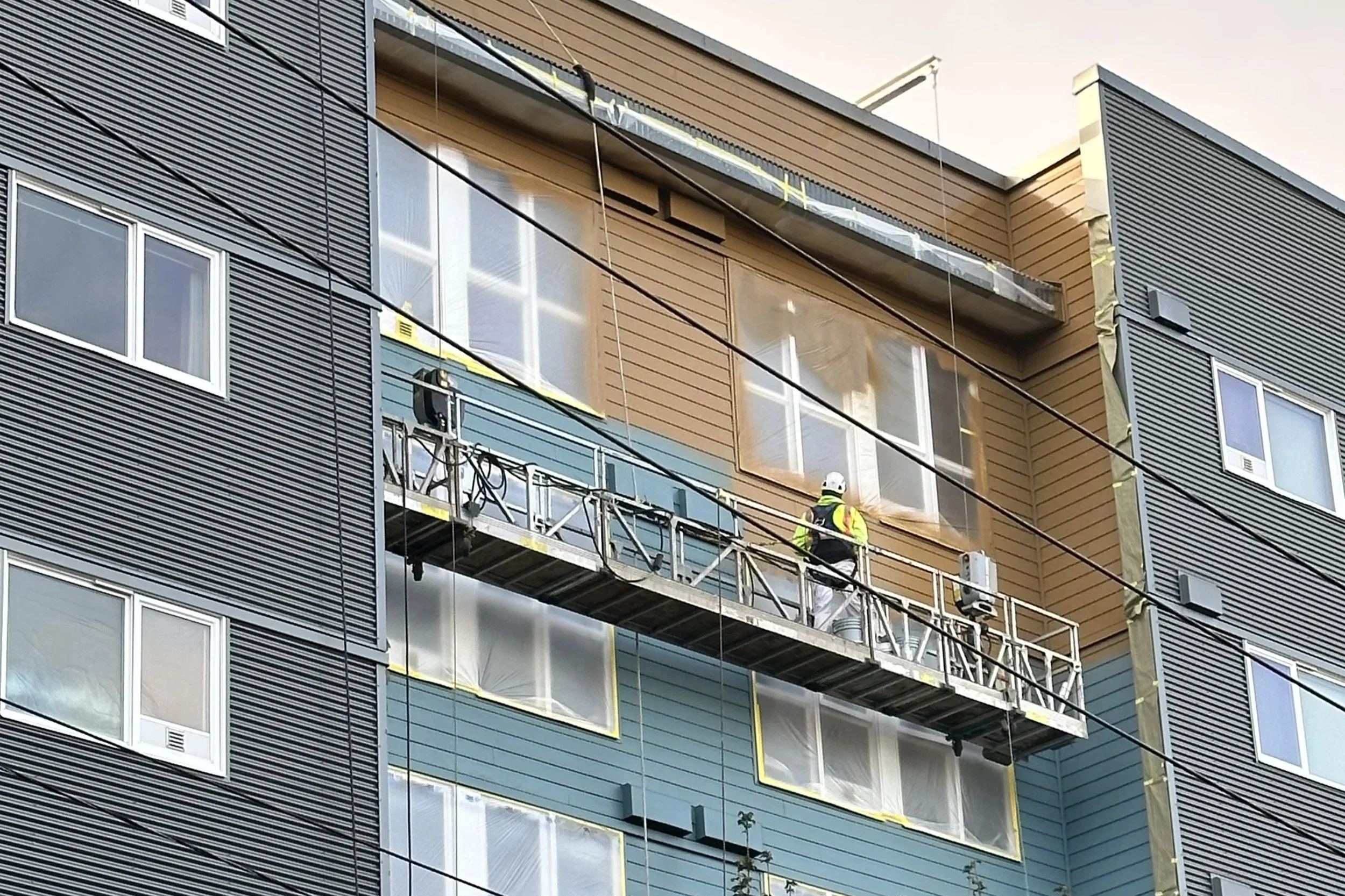 HOA and multifamily apartment painting in seattle - An in-progess multifamily exterior