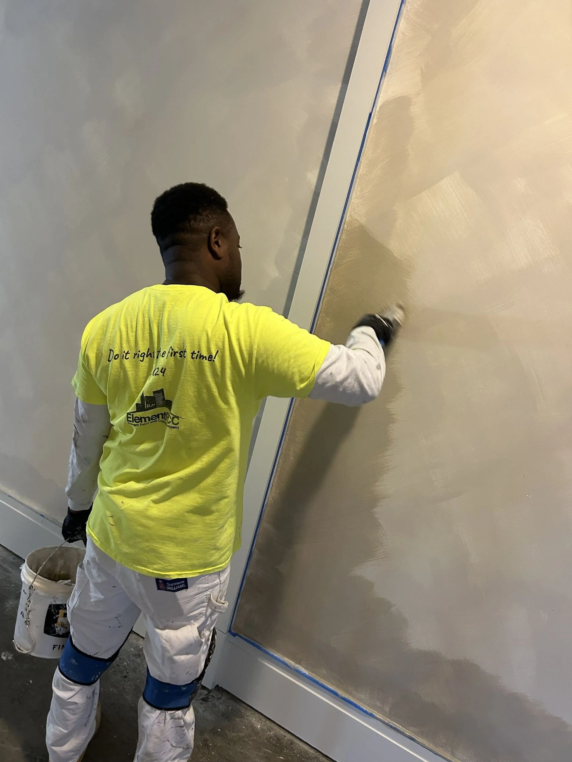 active limewash painting in seattle – lobby walls for hotel