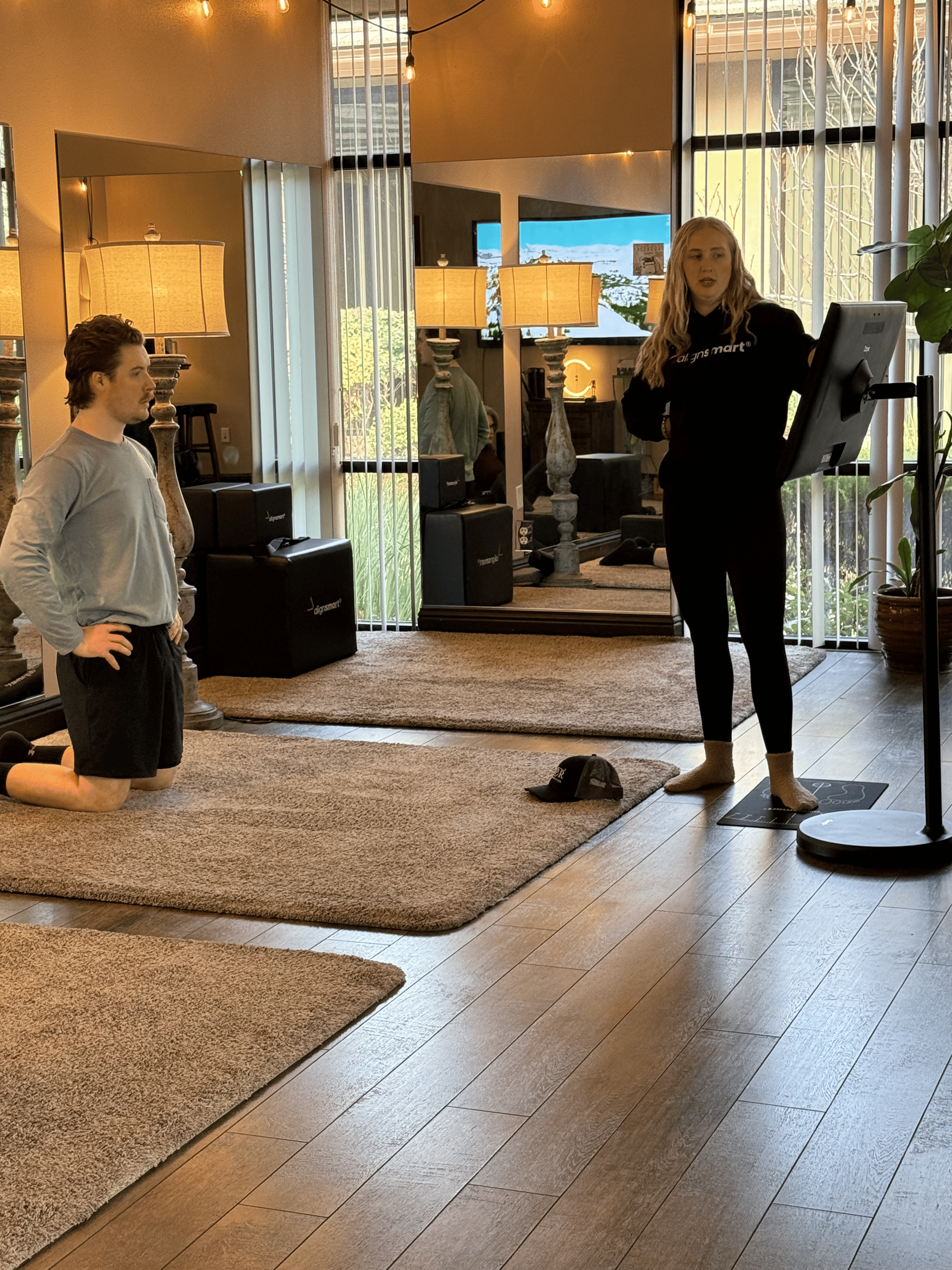 educating a client on postural stretches