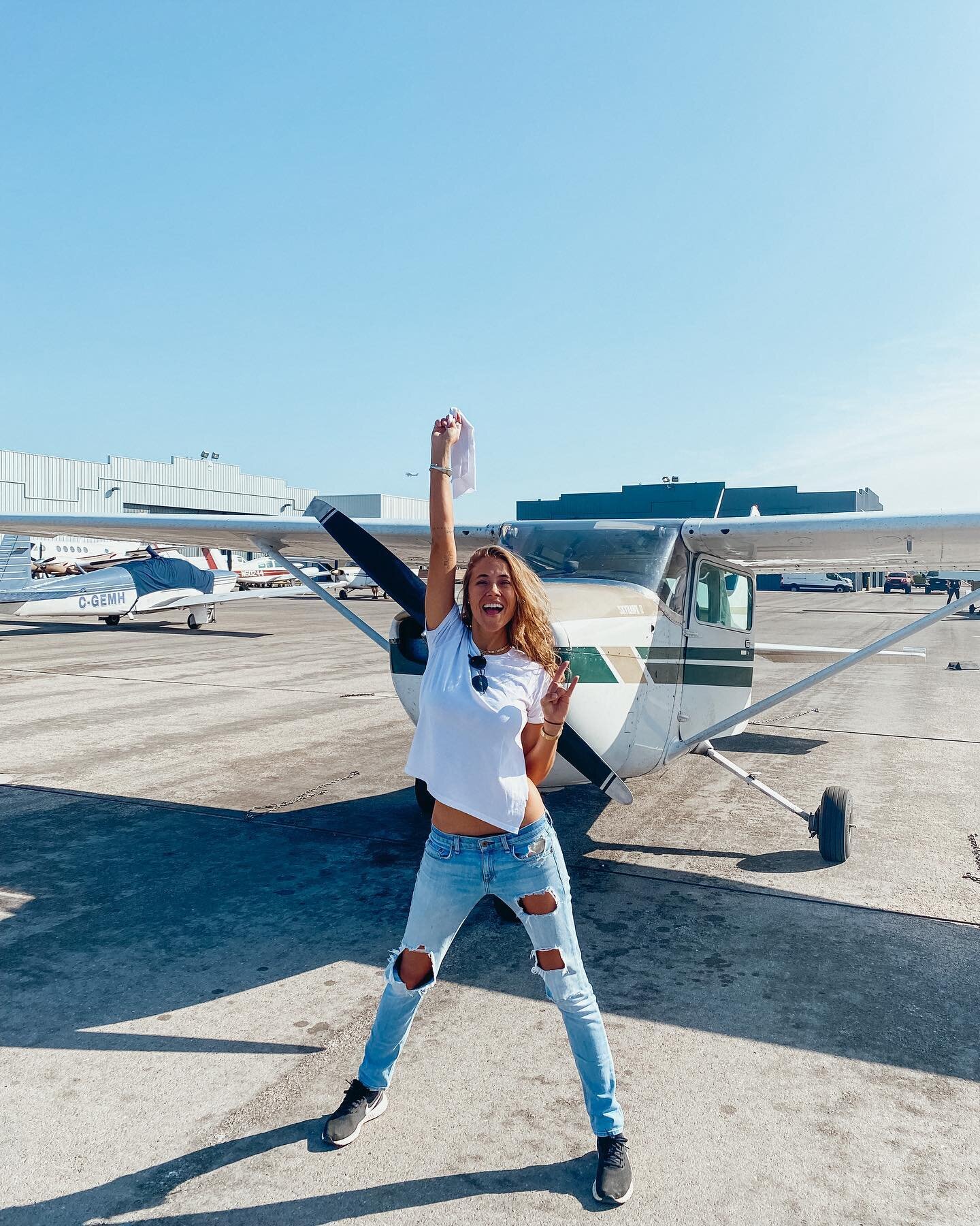 FIRST SOLO!!! I have been fascinated by airplanes as long as I can remember and flying one has been on my bucket list for a decade. Today I can officially say I&rsquo;ve flown an airplane solo. The stoke is high. #adventureisoutthere #tannedandtravel