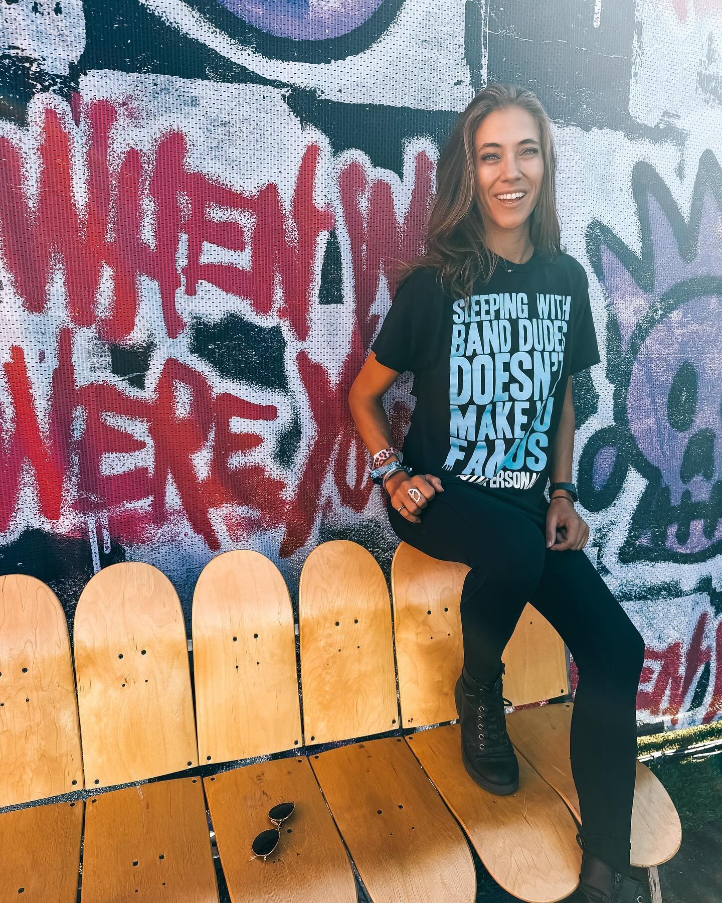 Festival Season in full swing, and please remember - sleeping with band dudes doesn&rsquo;t make you famous 🤍😜 #wwwy #festivalgirl #tannedandtraveled