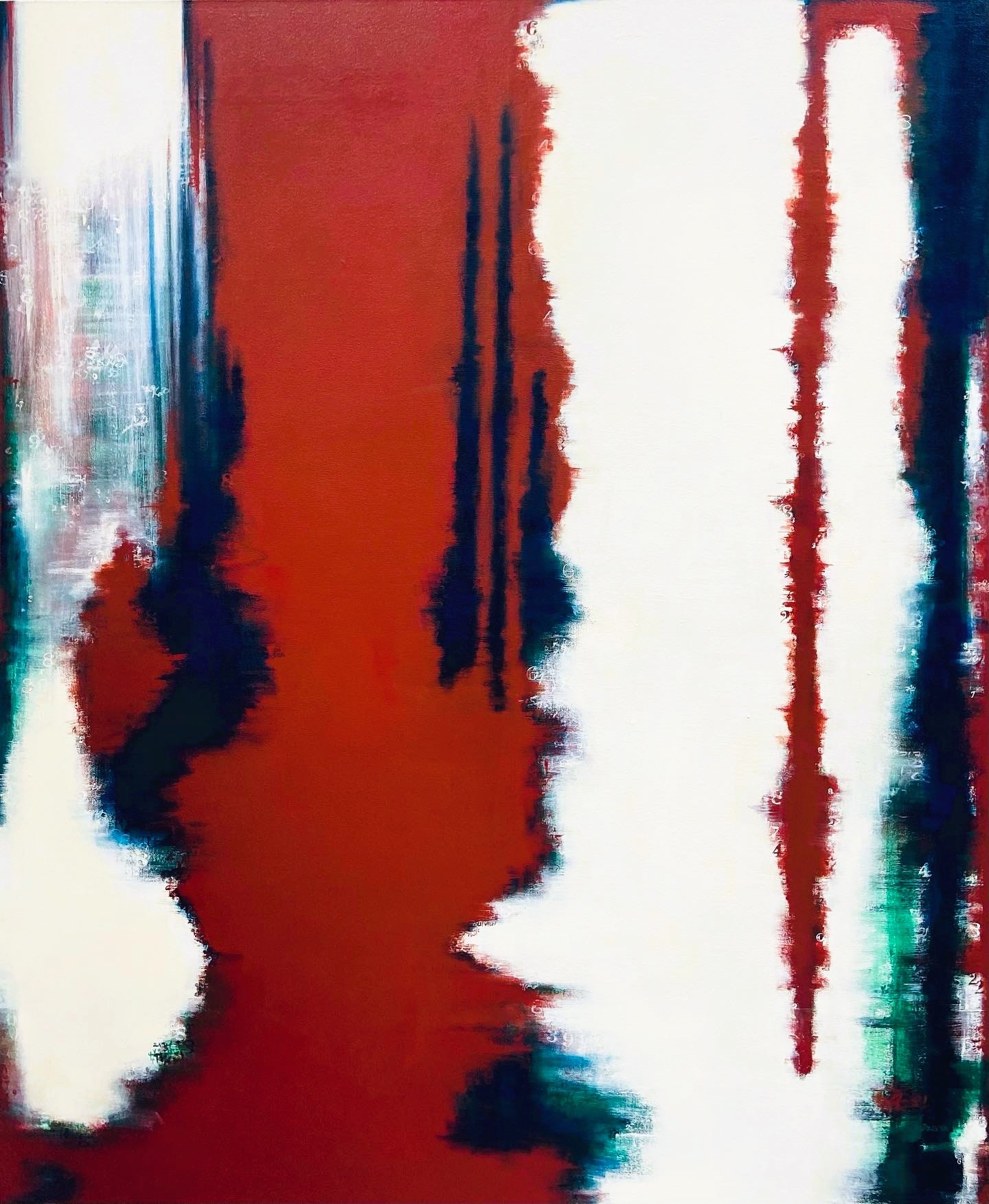  “BITCOIN: 2021-07-14 08:10.01”  Acrylic on Canvas    40” x 48    