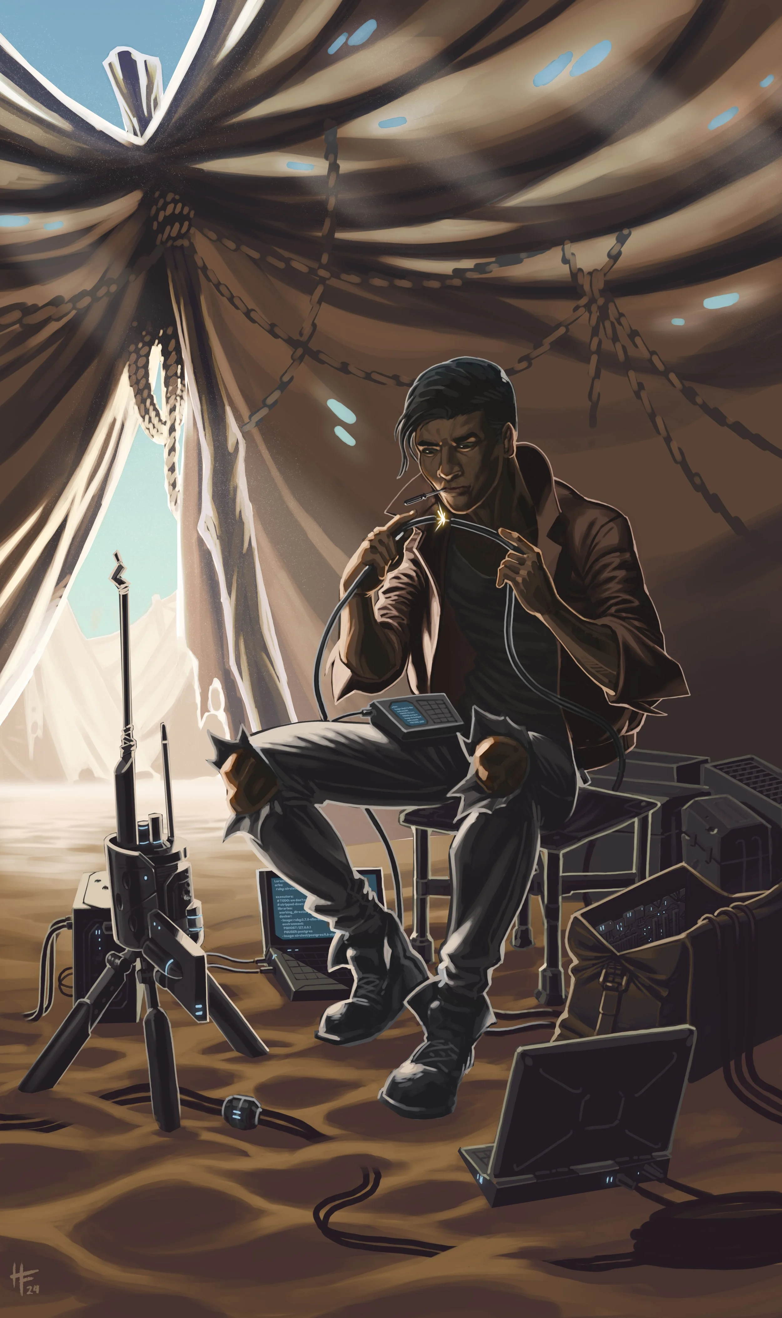 Building Antenna in Lean-to.jpg