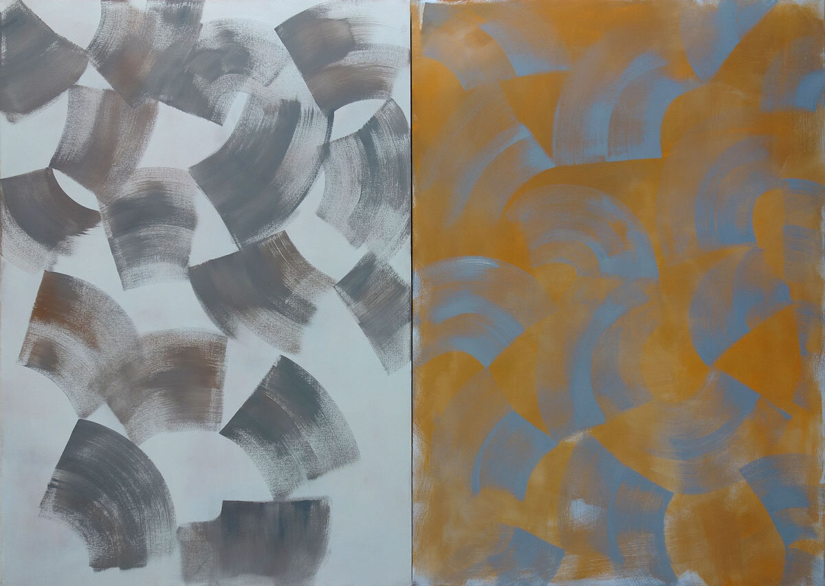 Diptych (Grey Orange)