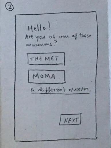 2. Angela is prompted to select the museum she is visiting