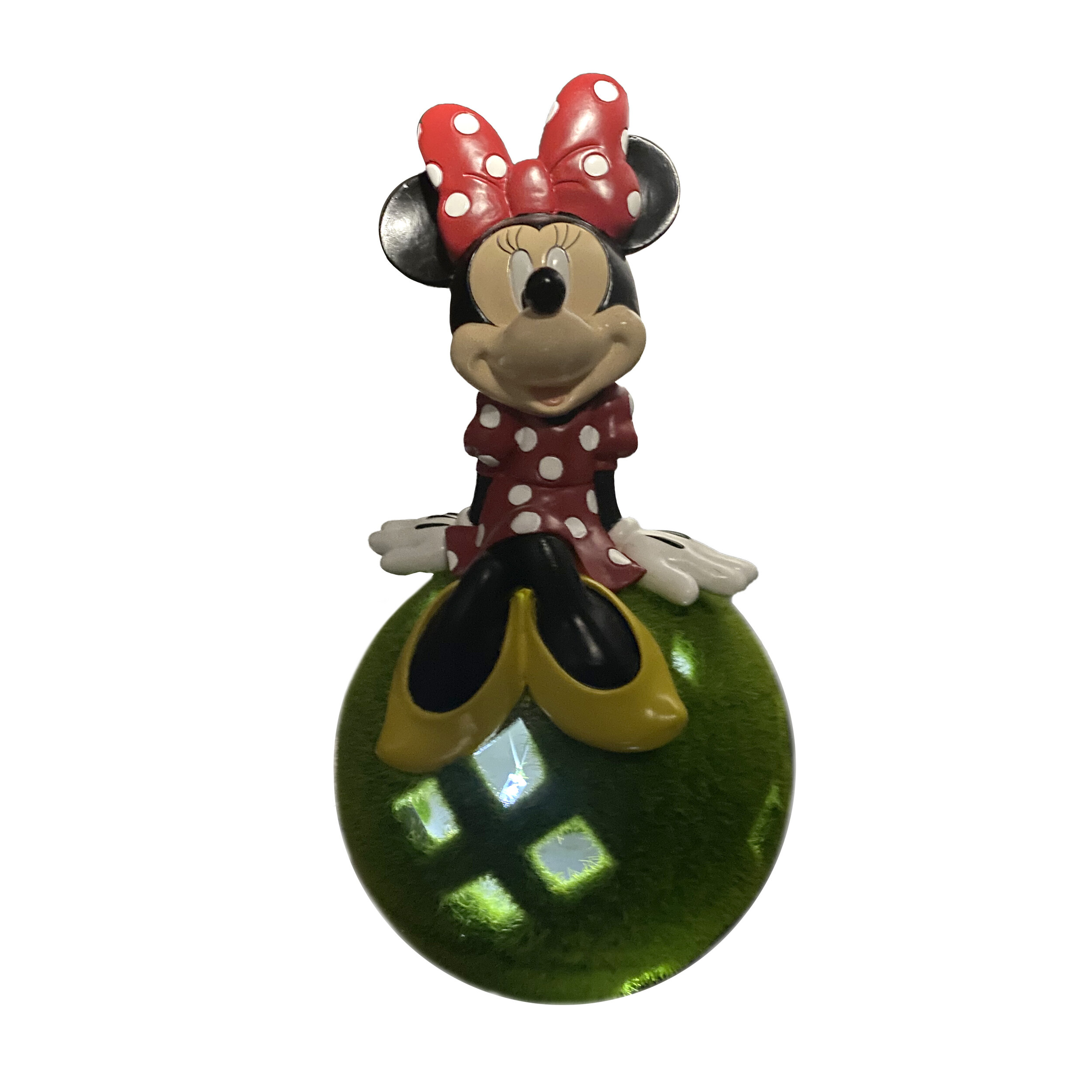MINNIE SOLAR GARDEN STATUE SITTING ON FLOCKED BALL_5.jpg