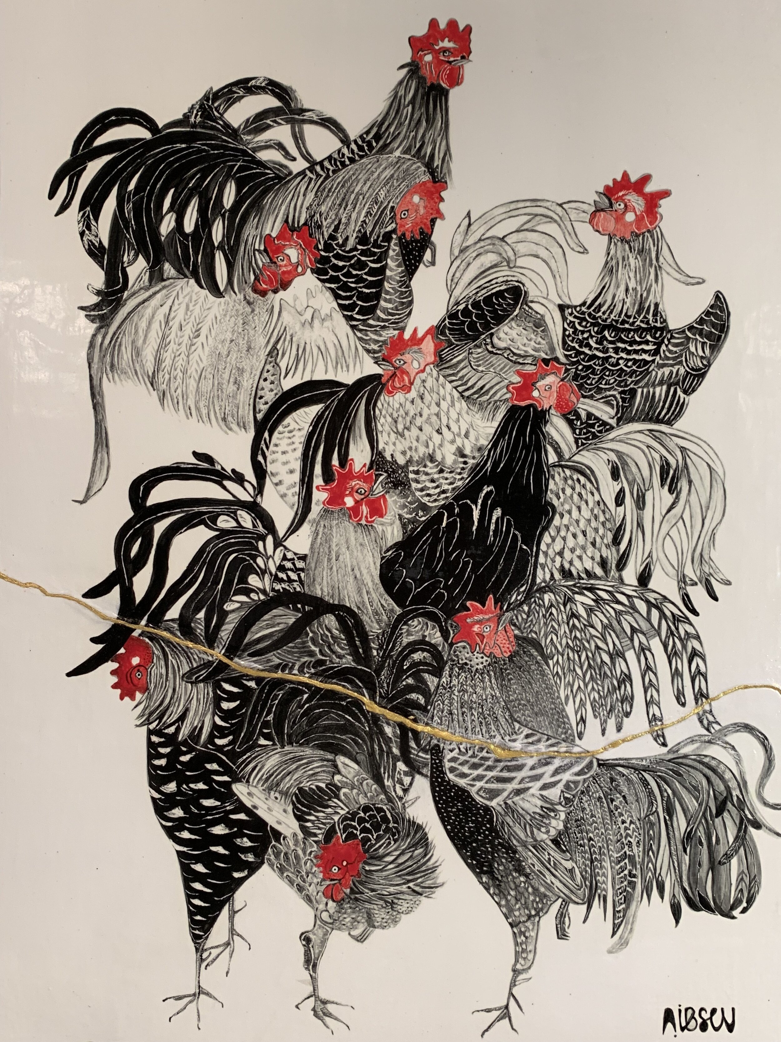 Rooster Smorgasbord
19"Hx14"Wx0.5"D