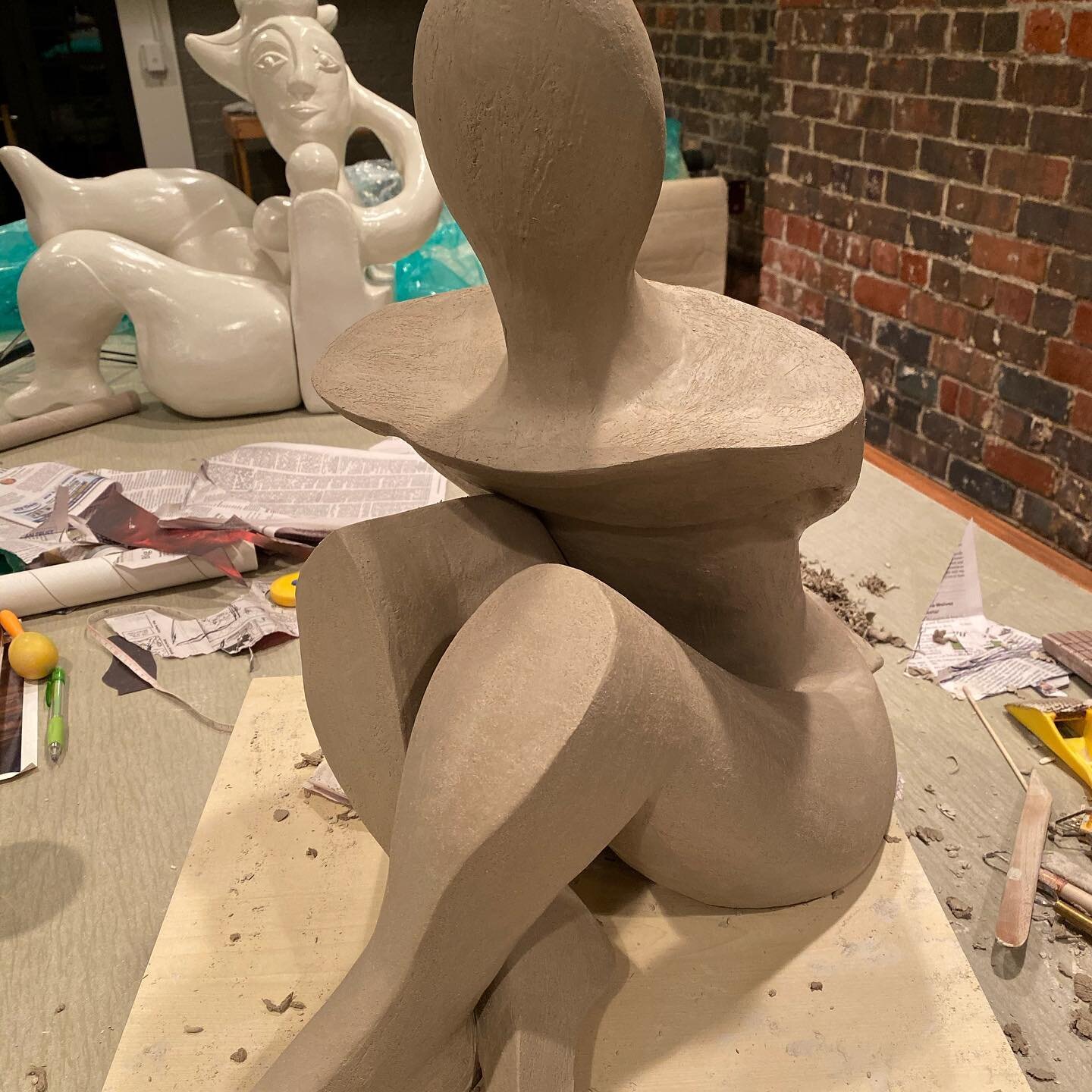 Nude in progress #ceramics #claysculpture #greenware #desmoinesartist #commission #figure