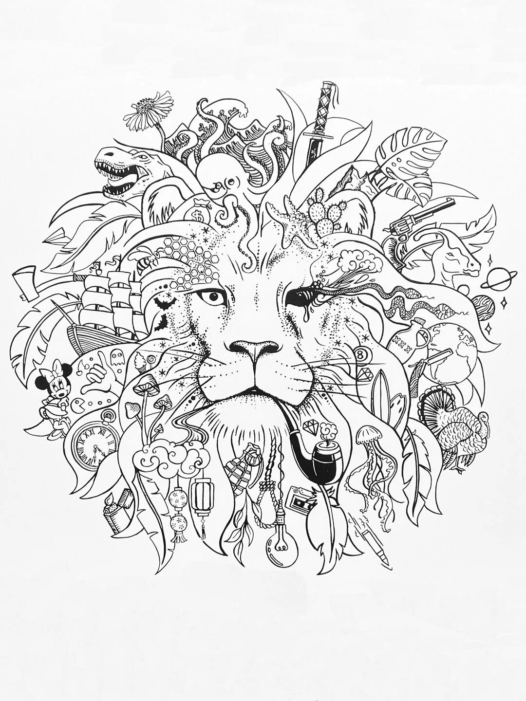 'LION' A3 Print