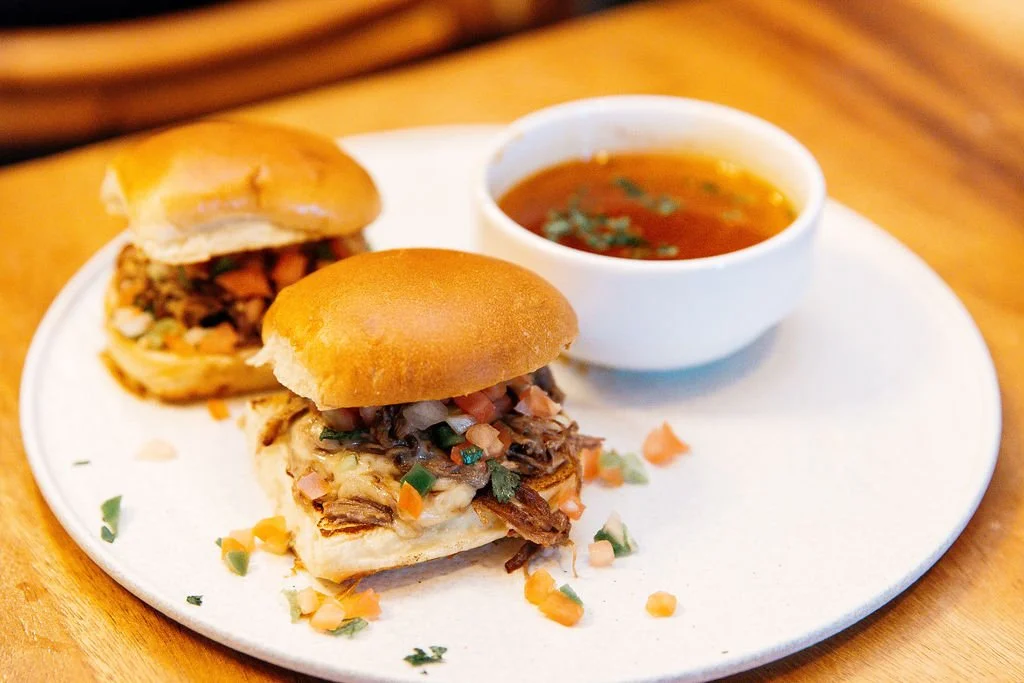 Hen House sliders served with dipping sauce