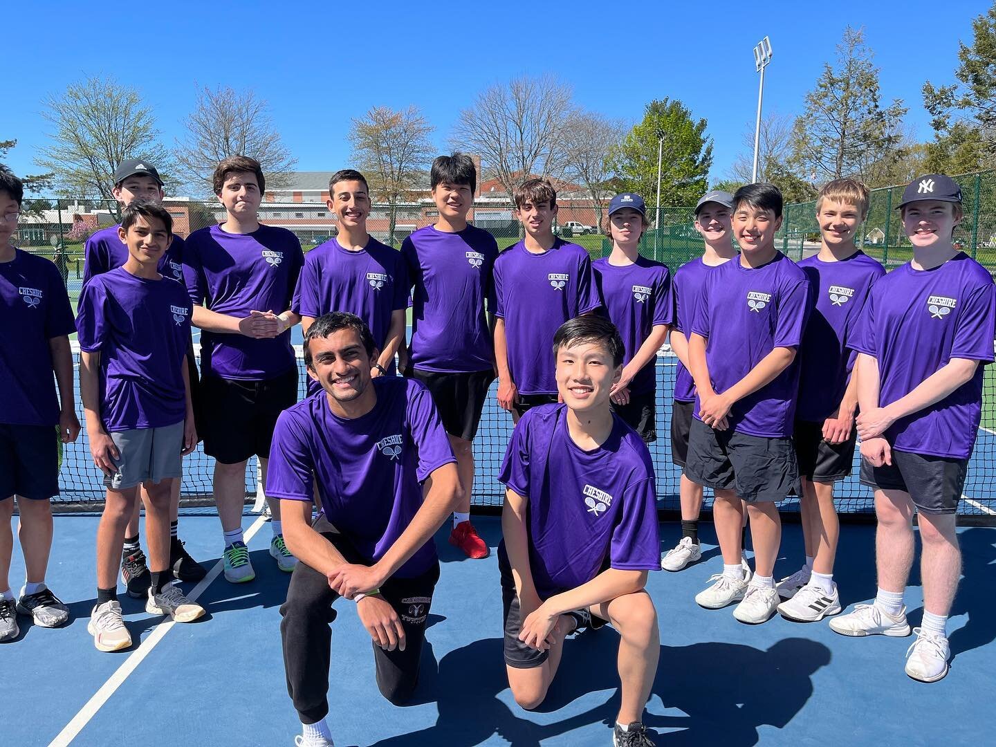 Looking like a BEAUTIFUL day in Cheshire, CT for the CHS Boy&rsquo;s Tennis Play in purple match!!

Good Luck RAMS!💜🐏&hearts;️