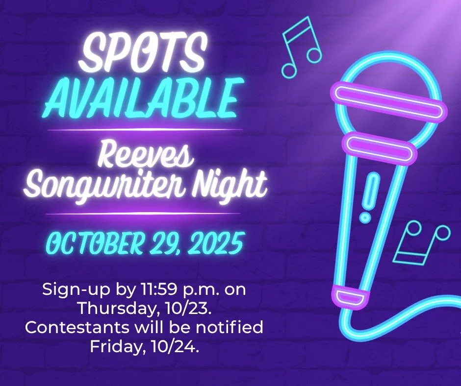 Next week's Songwriter Night still has spots available, so we're extending the deadline to sign up.
ㅤ
The winner of each songwriter night gets to compete in our bi-annual Songwriter Showcase on December 17.
ㅤ
Sign-up HERE: https://vist.ly/4berq
ㅤ
#re