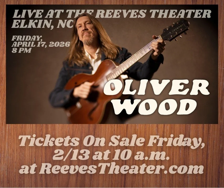 We're thrilled to have 𝑶𝒍𝒊𝒗𝒆𝒓 𝑾𝒐𝒐𝒅 back on the Reeves stage on April 17!
ㅤ
Tickets go on sale Friday at 10 am, only at ReevesTheater.com.
ㅤ
#reeves #reevestheater #elkinnc #yadkinvalley #livemusic #concert #ncmusic #bar #ncbeer #ncwine #nor