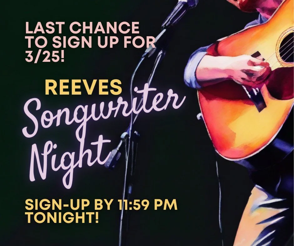 Songwriters! Tonight's your last night to sign-up for the 3/25 Songwriter Night. We have cash prizes plus a chance to win a spot on The Martha Bassett Show and other fabulous grand prizes.
ㅤ
Sign-up here for the 3/25 Songwriter Night: https://vist.ly